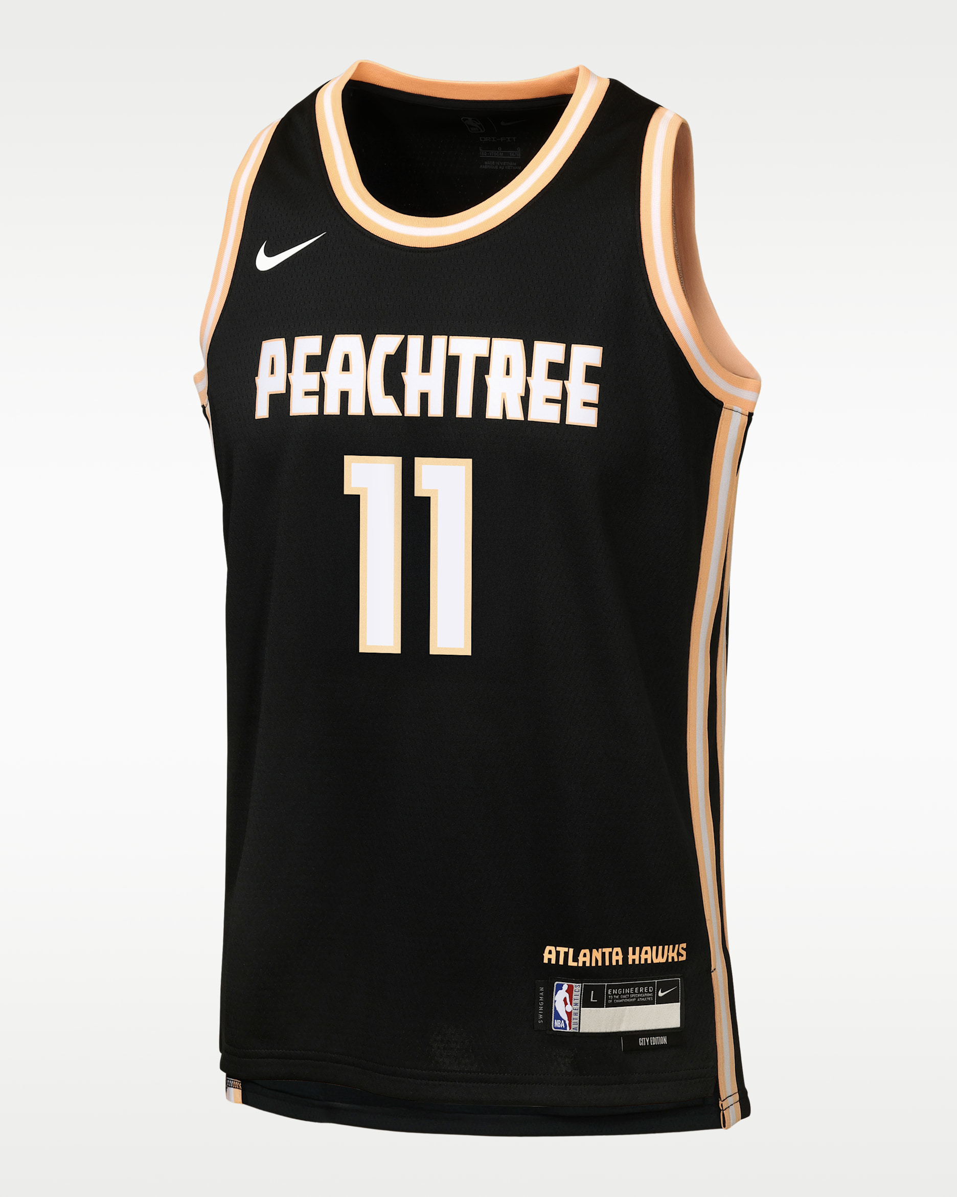 Jersey Nike de la NBA Swingman para niños talla grande de Trae Young de los Atlanta Hawks City Edition - Negro