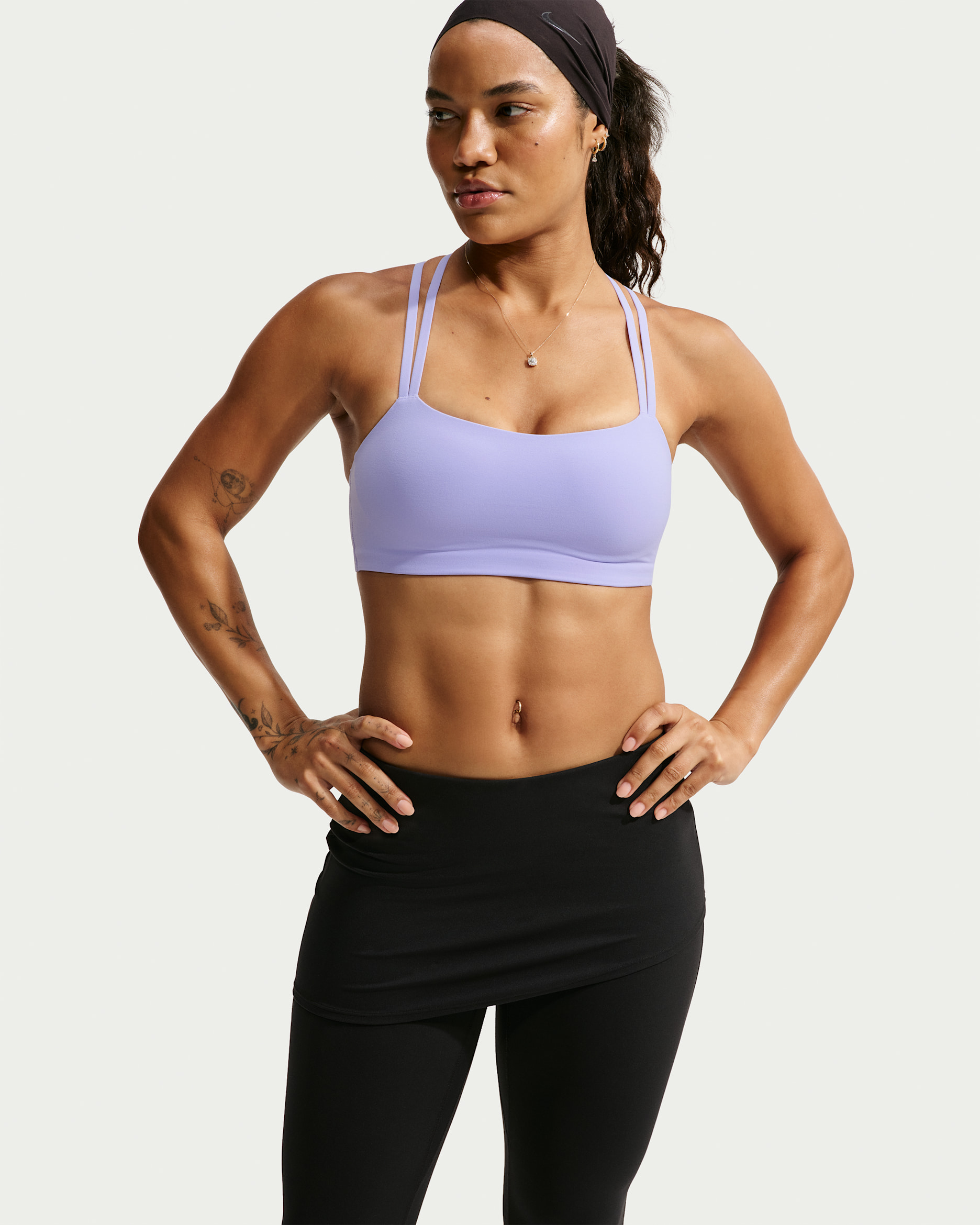 Nike Zenvy Strappy Women's Light-Support Padded Sports Bra - Purple Pulse/White