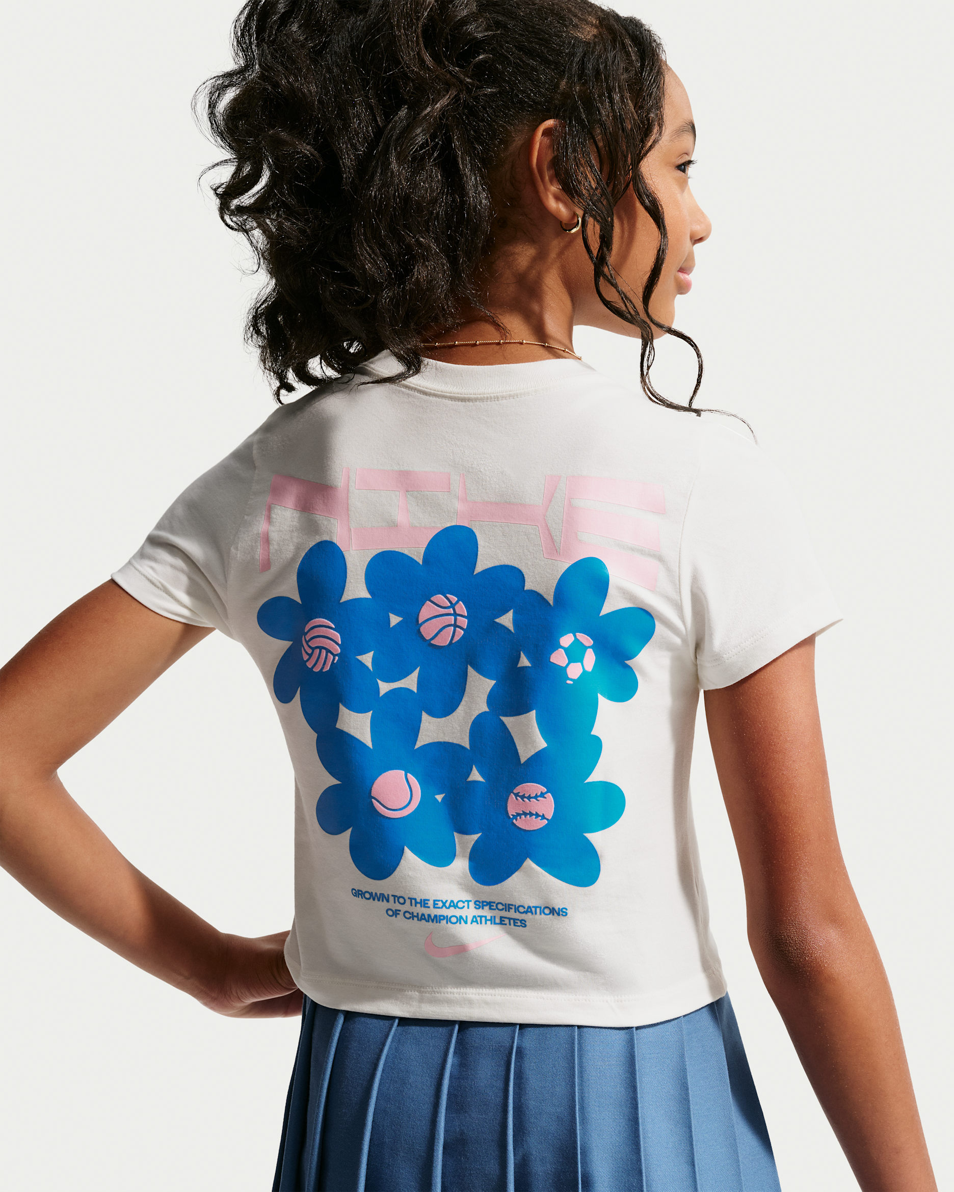 Nike Sportswear Big Kids' (Girls') Slim Cropped T-Shirt - Sail
