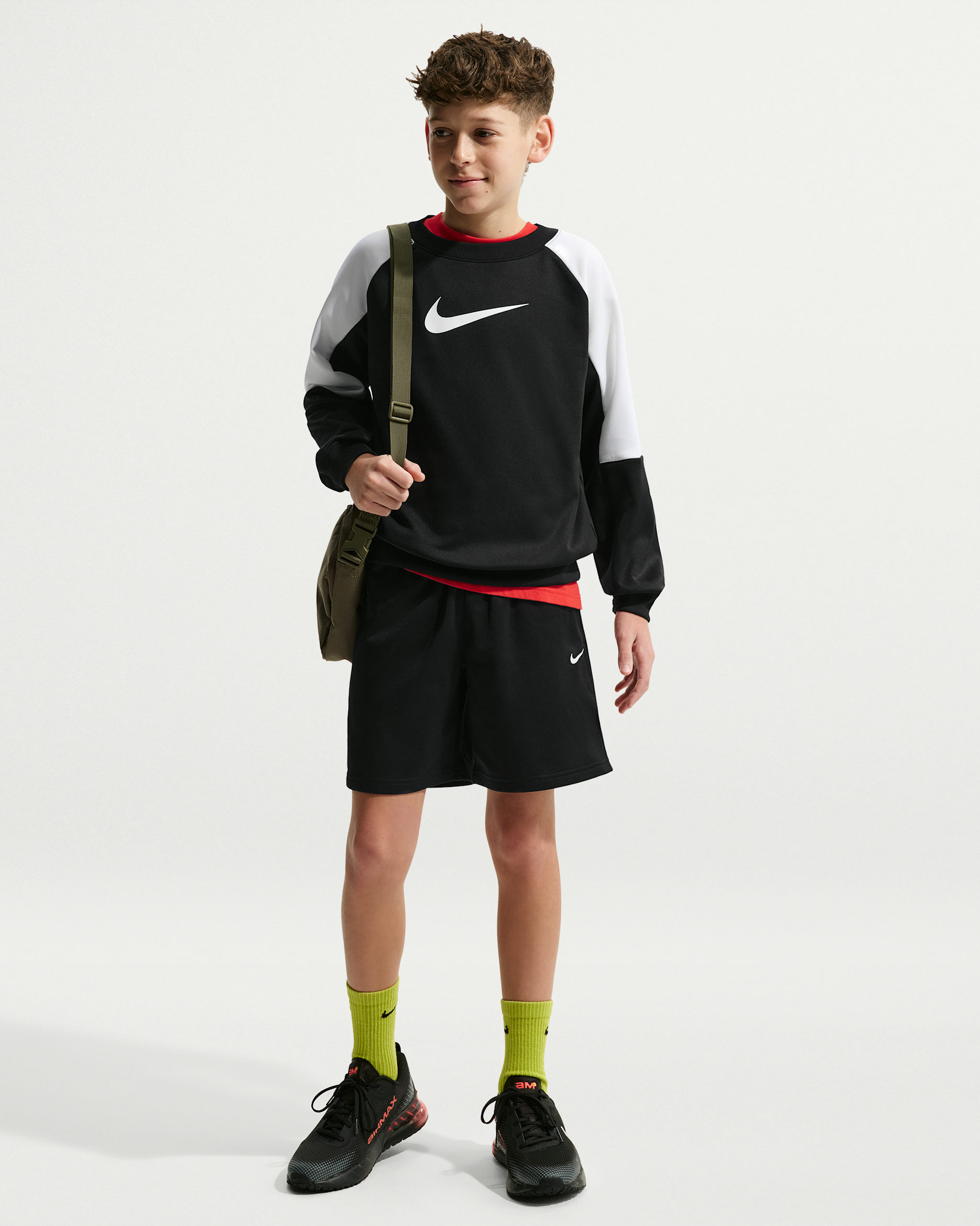 Nike Sportswear Trainingsanzug für ältere Kinder - Schwarz/Weiß/Schwarz/Weiß