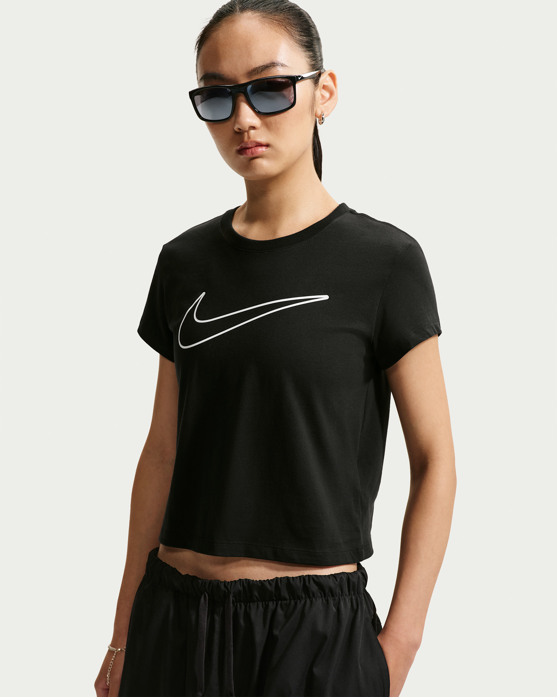 Nike Sportswear Women's Short-Sleeve Graphic T-Shirt - Black/White