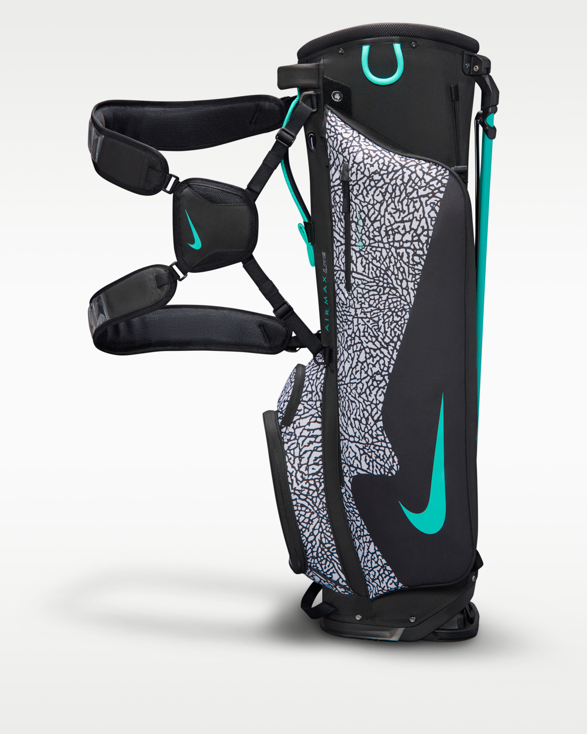 Torba do golfa Nike Air Max Lite - Czerń/Wolf Grey/Clear Jade