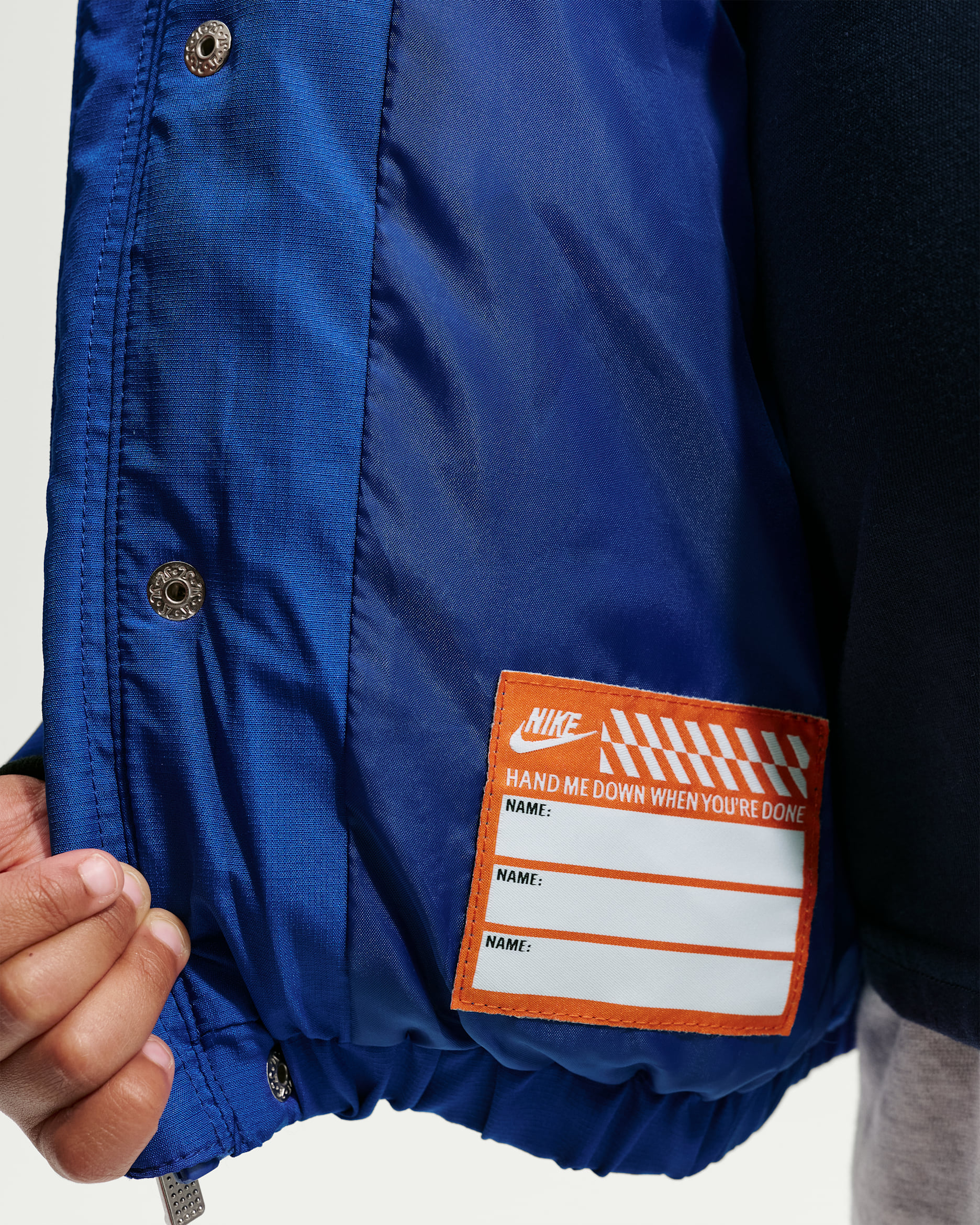 Nike Toddler Jacquard Logo Mixed Media Puffer Jacket - Game Royal