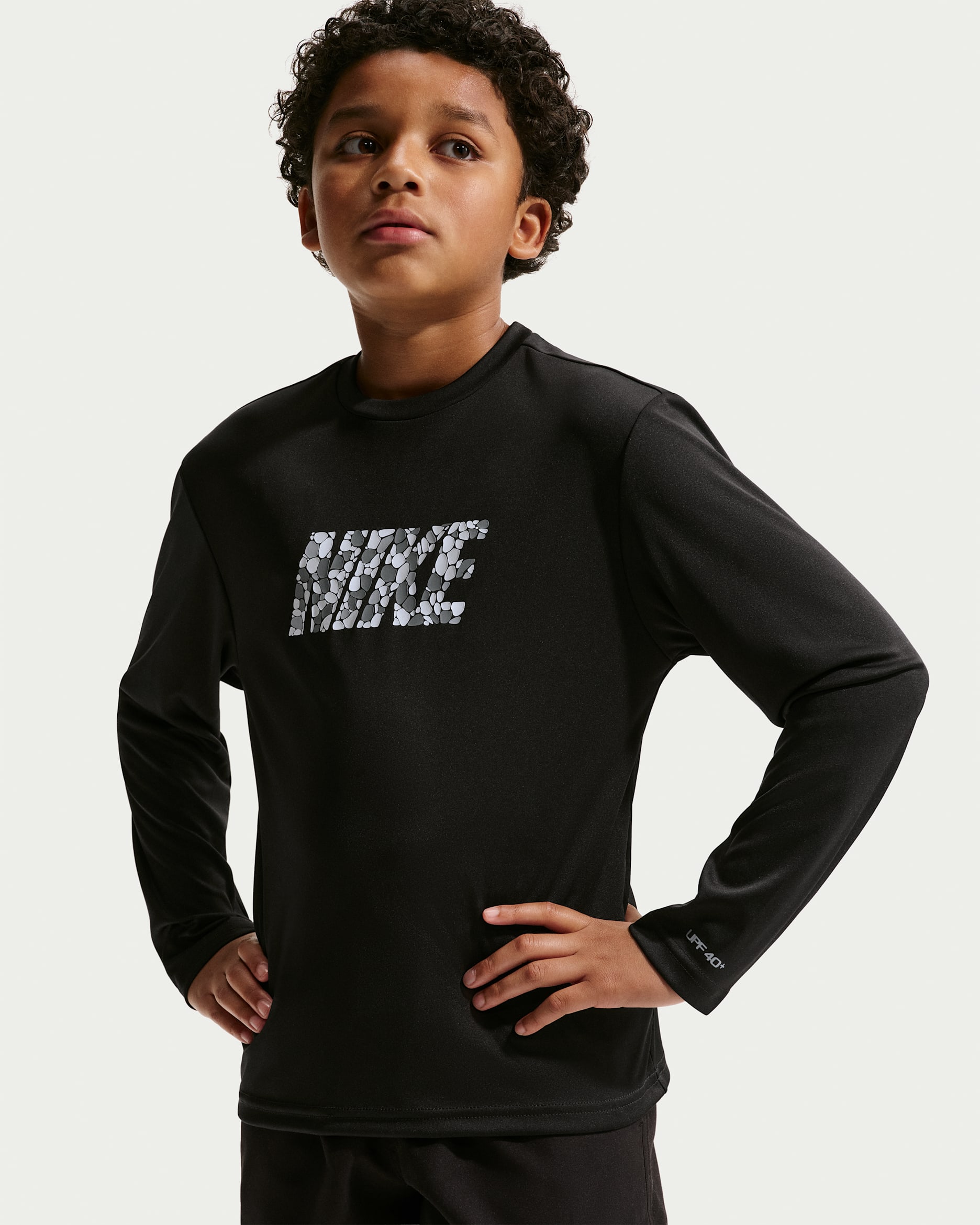 Nike Swim Hydroguard Big Kids' (Boys') Dri-FIT UV Long Sleeve Top - Black