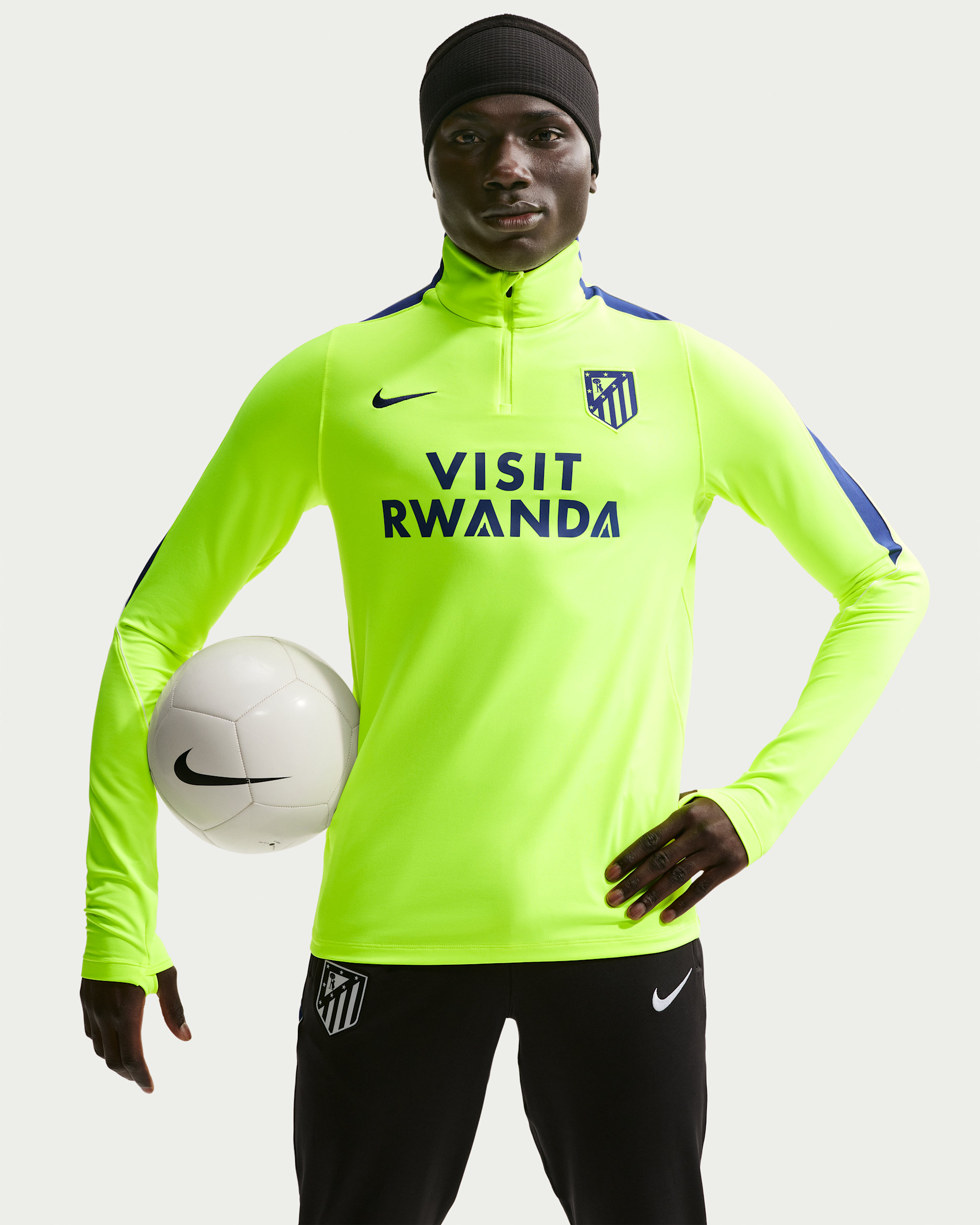 Atlético Madrid Strike Men's Nike Dri-FIT Football Knit Drill Top - Volt/Deep Royal Blue/Deep Royal Blue