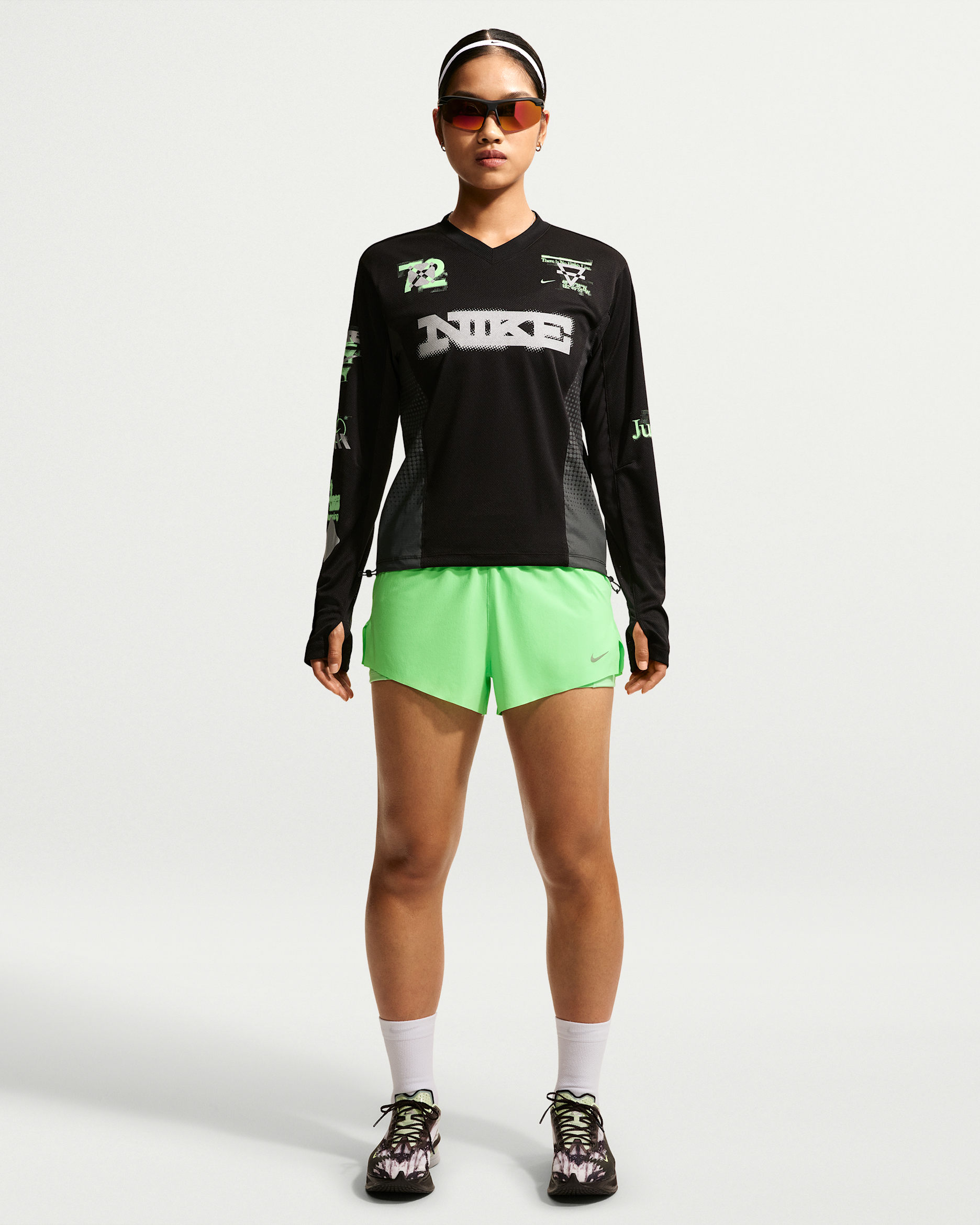Nike Swift Women's Dri-FIT Mid-Rise 2-in-1 Running Shorts - Illusion Green/Cucumber Calm