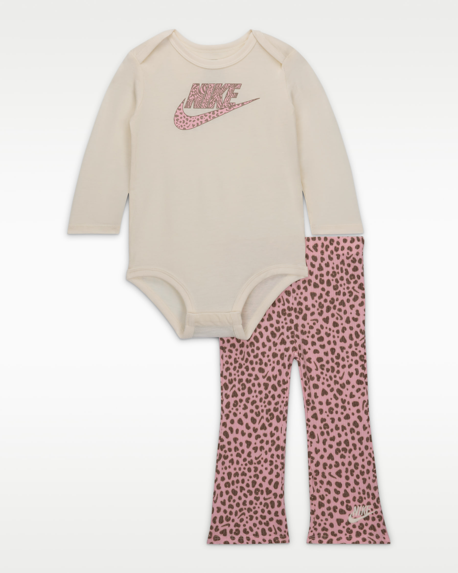 Nike Wild Warmth Baby (0-9M) Bodysuit and Leggings Set - Medium Soft Pink