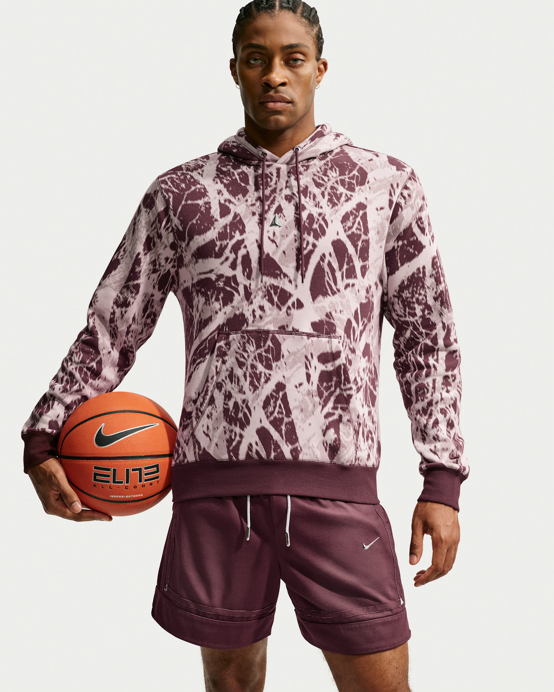 Ja Nike Club Men's Basketball Hoodie - Burgundy Crush