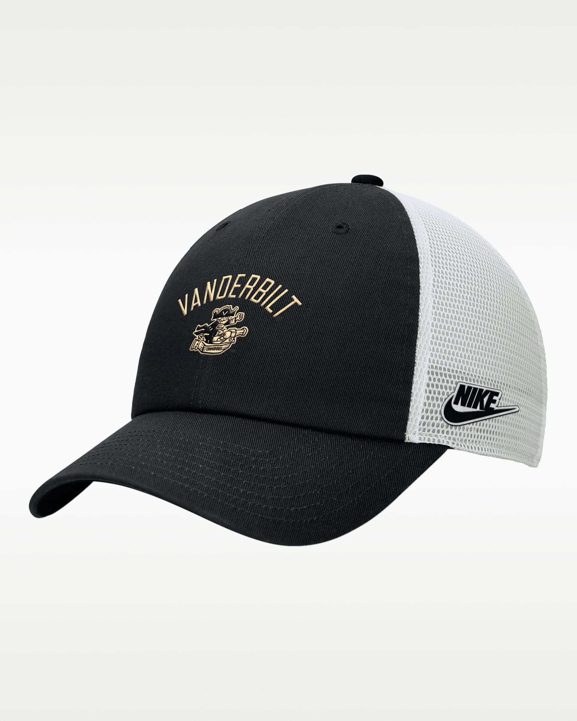 Nike College (Vanderbilt) Unstructured Trucker Cap - Black