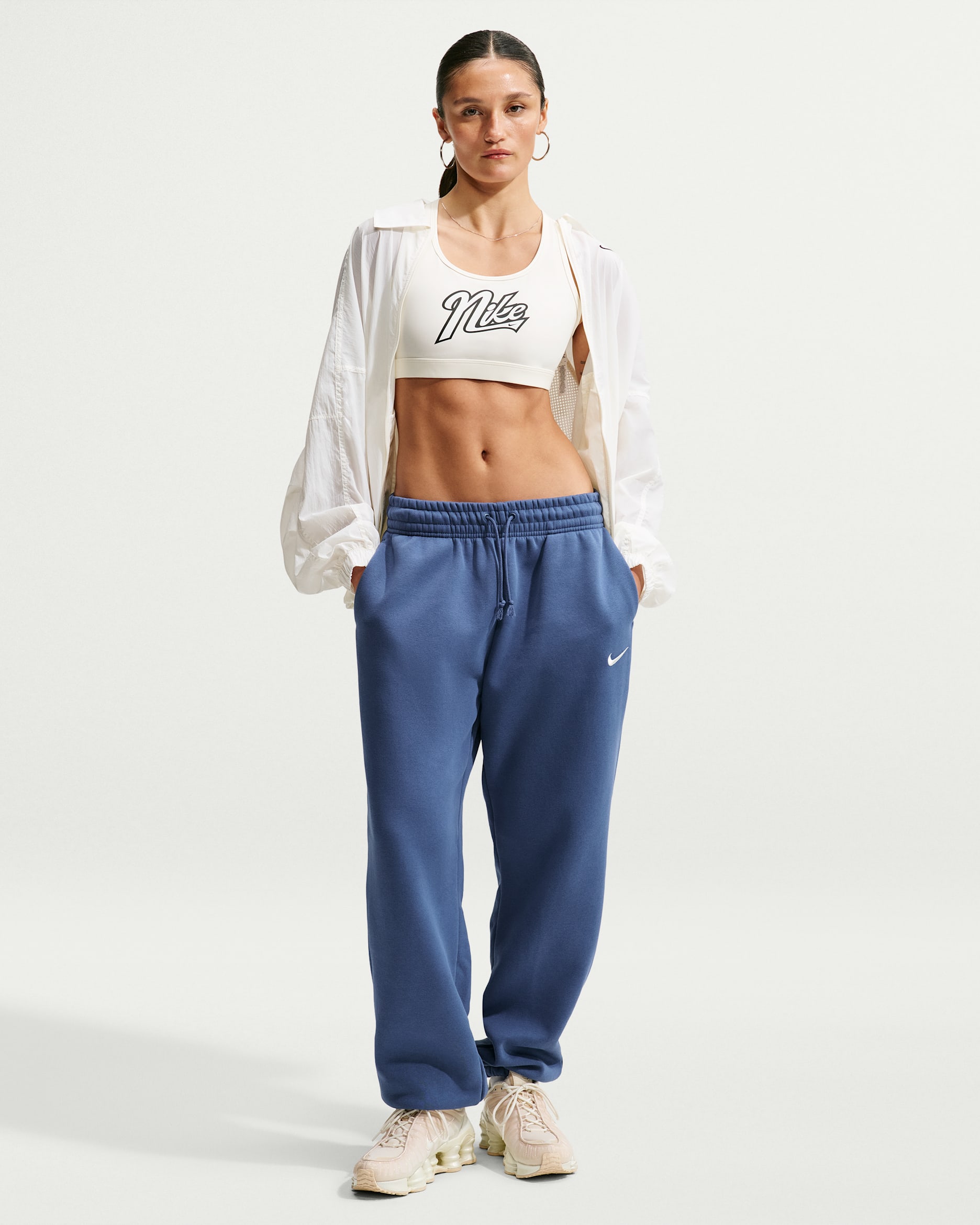 Nike Sportswear Phoenix Fleece Women's High-Waisted Oversized Sweatpants - Mystic Navy/Sail