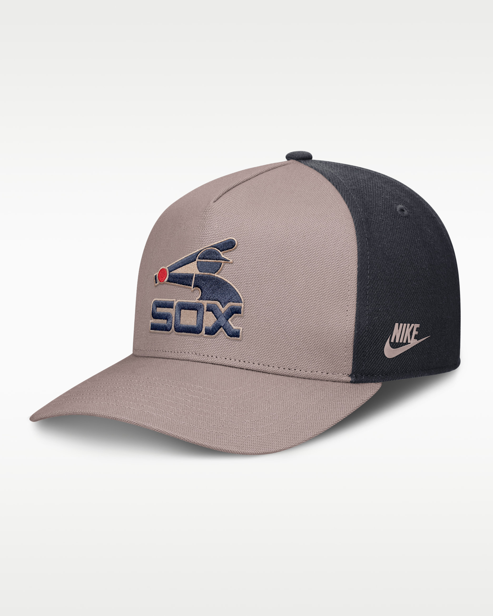 Gorra Nike de la MLB A-Frame ajustable para hombre Chicago White Sox Cooperstown Rise - Café claro leyenda/Azul oscuro