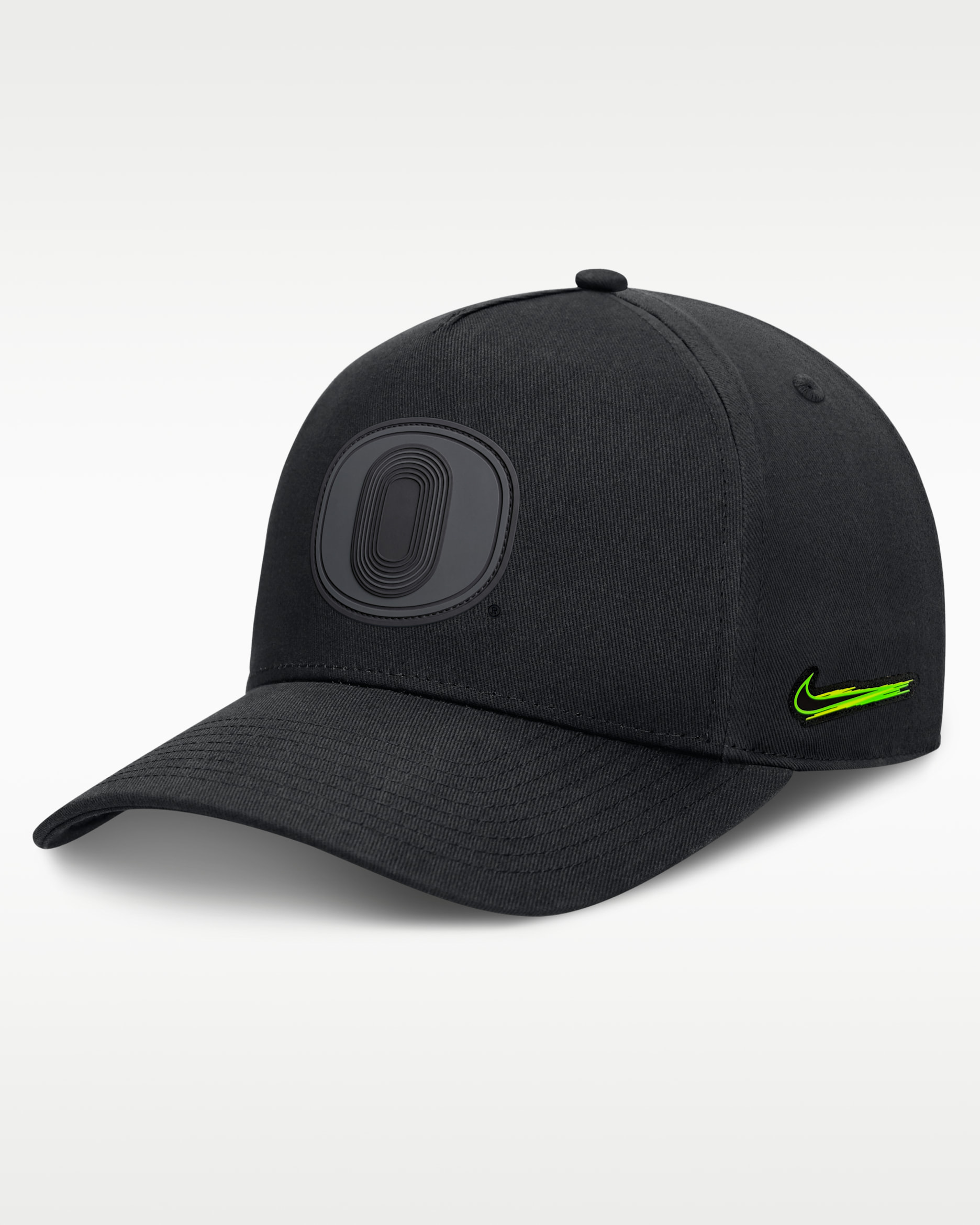 Oregon Origin of Speed Rise Men's Nike Dri-FIT College A-Frame Adjustable Hat - Black