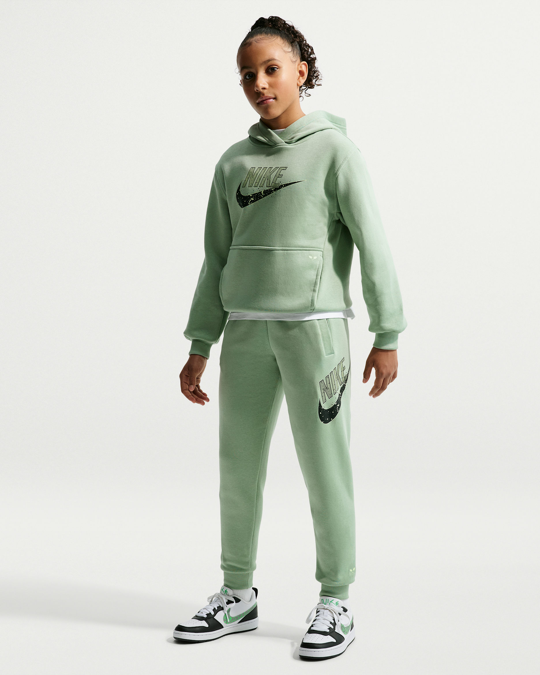 Nike Sportswear Club "Alien" Big Kids' Fleece Joggers - Steam/Barely Volt/Black