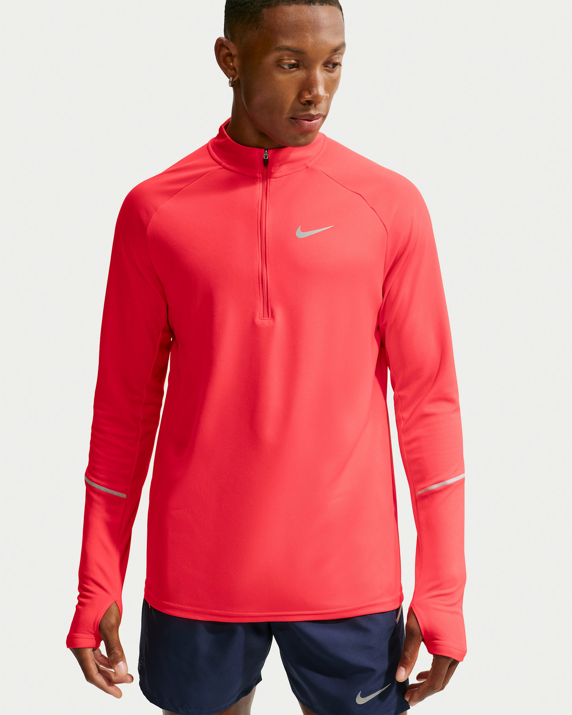 Nike Miler Men's Dri-FIT 1/2-Zip Running Top - Light Crimson/Bright Crimson