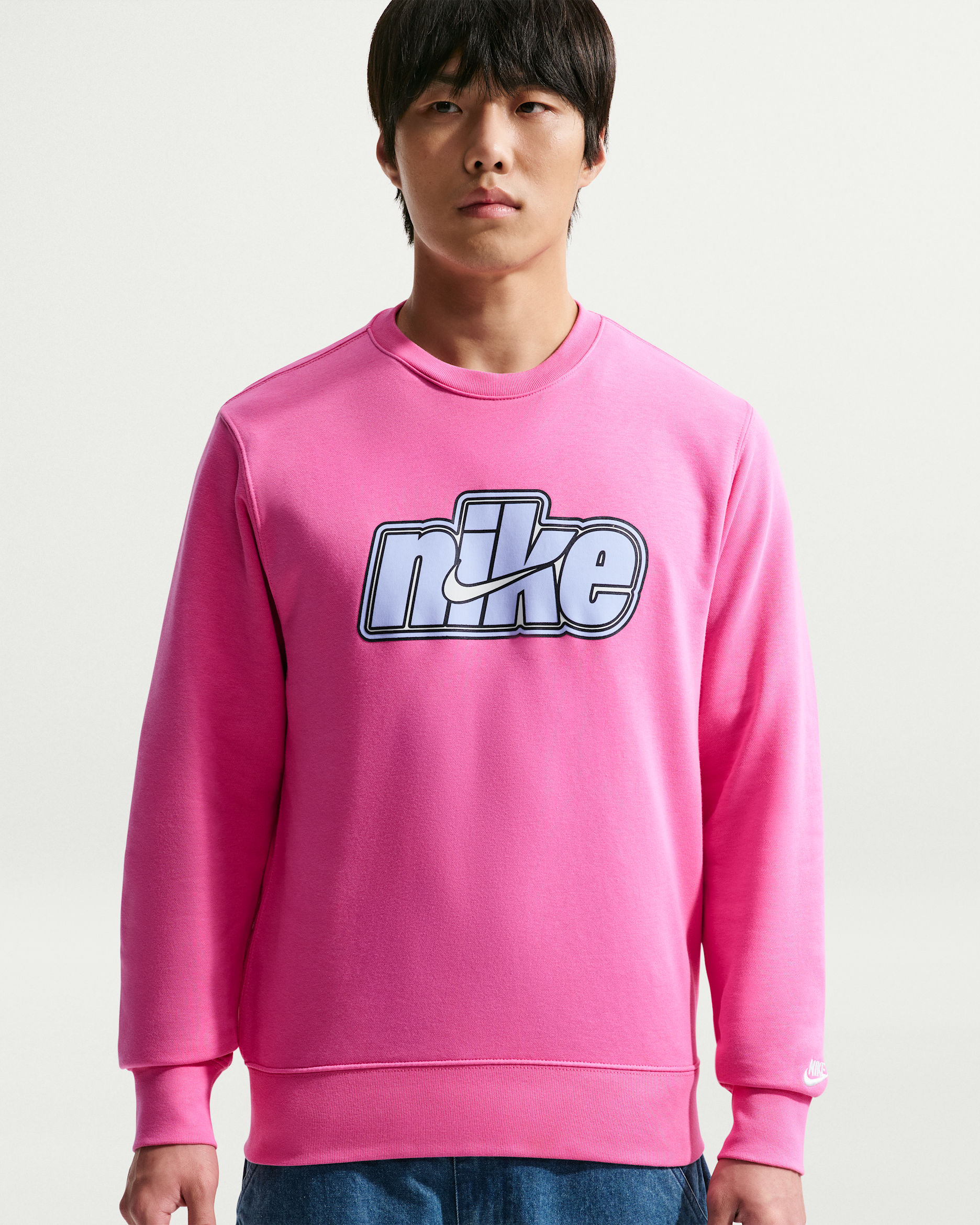 Nike Sportswear Club 男款毛圈布圓領運動衫 - Pinksicle/Sail