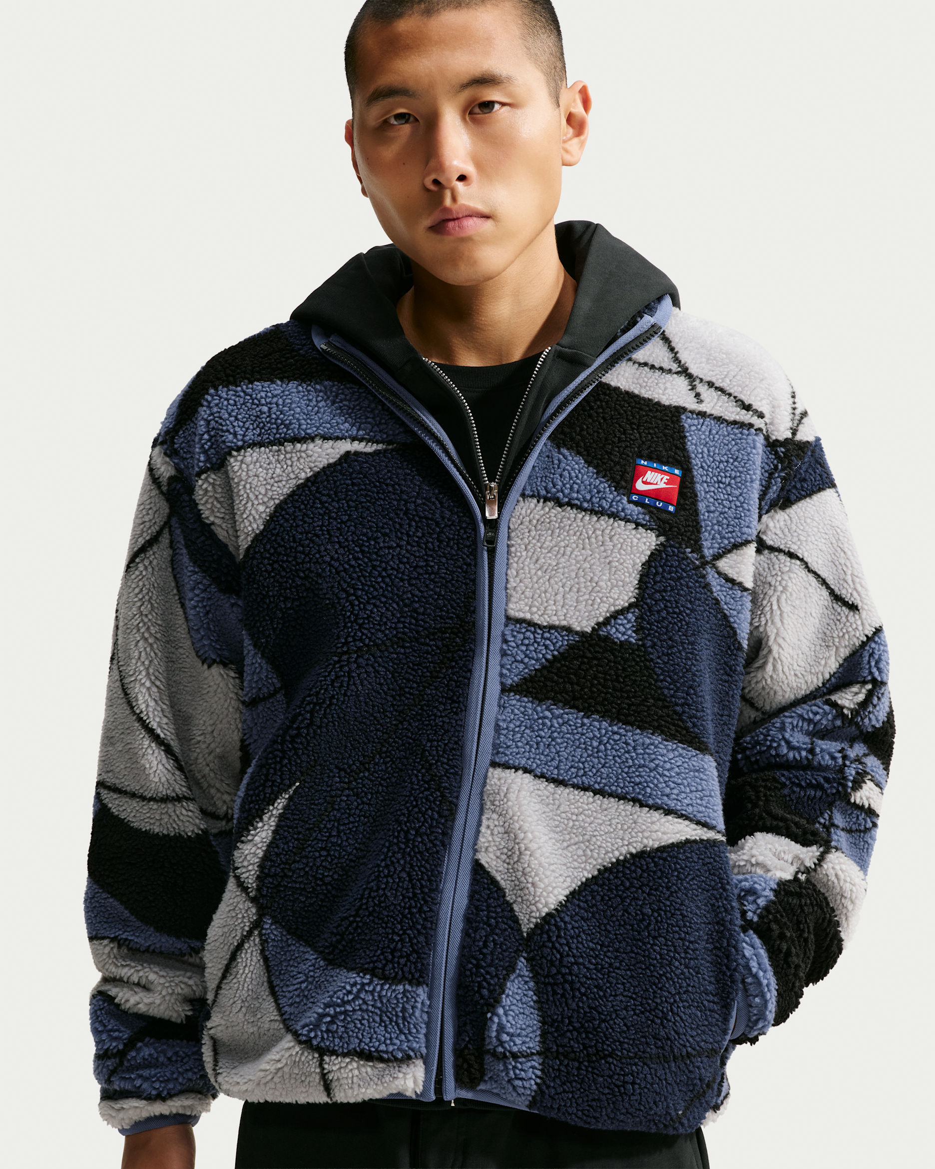 Nike Club Men's Winterized Fleece Full-Zip Jacket - Diffused Blue/Dusty Olive