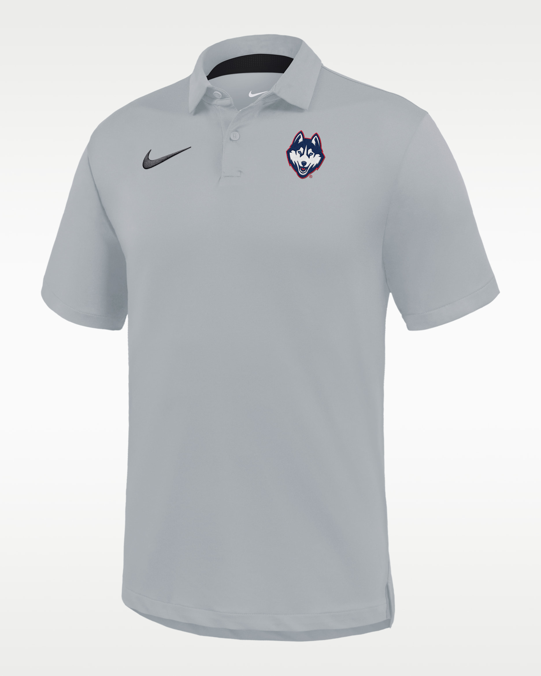 Connecticut Huskies Tour Men's Nike Dri-FIT College Polo - Light Smoke Grey