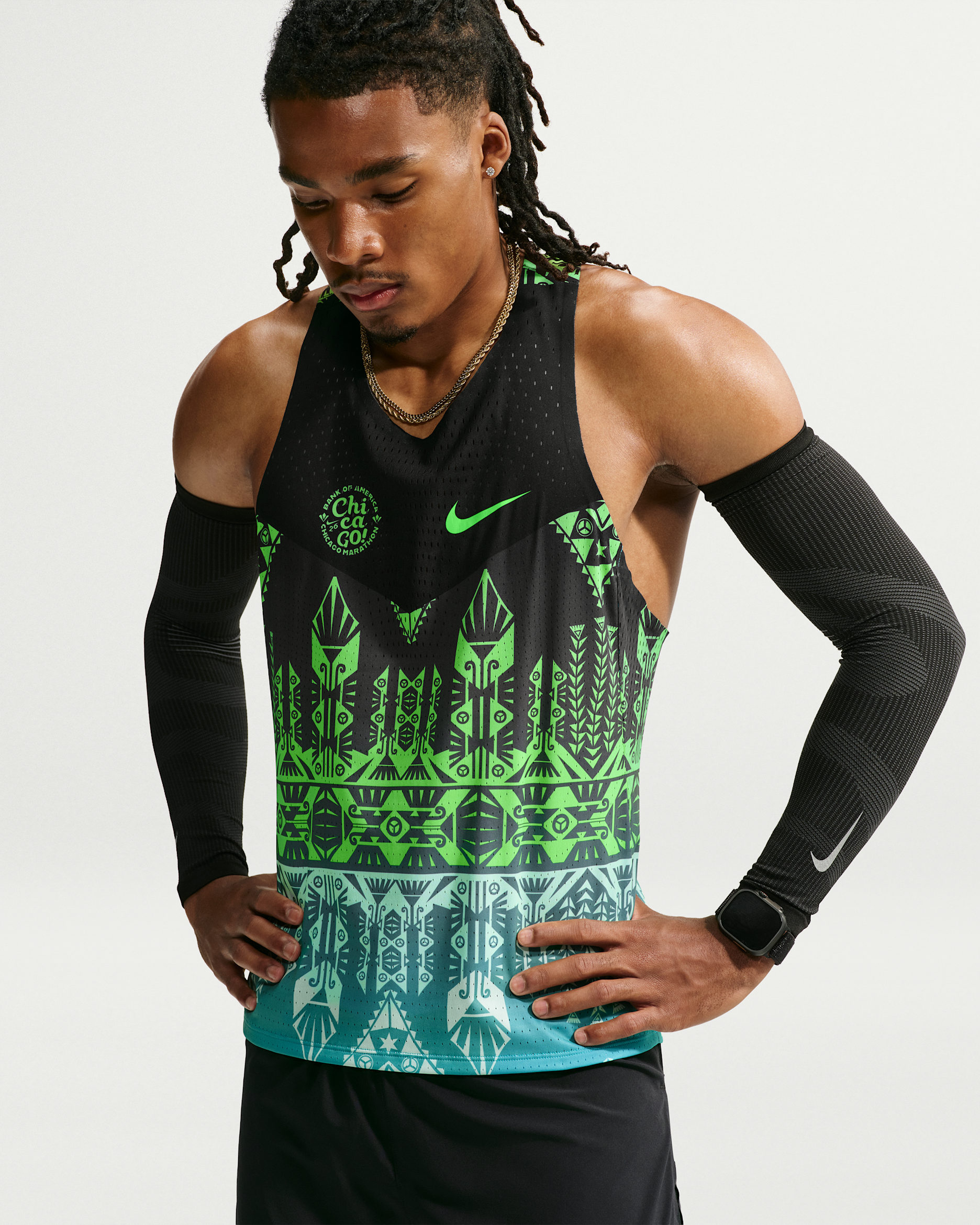 Nike AeroSwift Men's Dri-FIT ADV Running Singlet - Black/Green Strike/Green Strike
