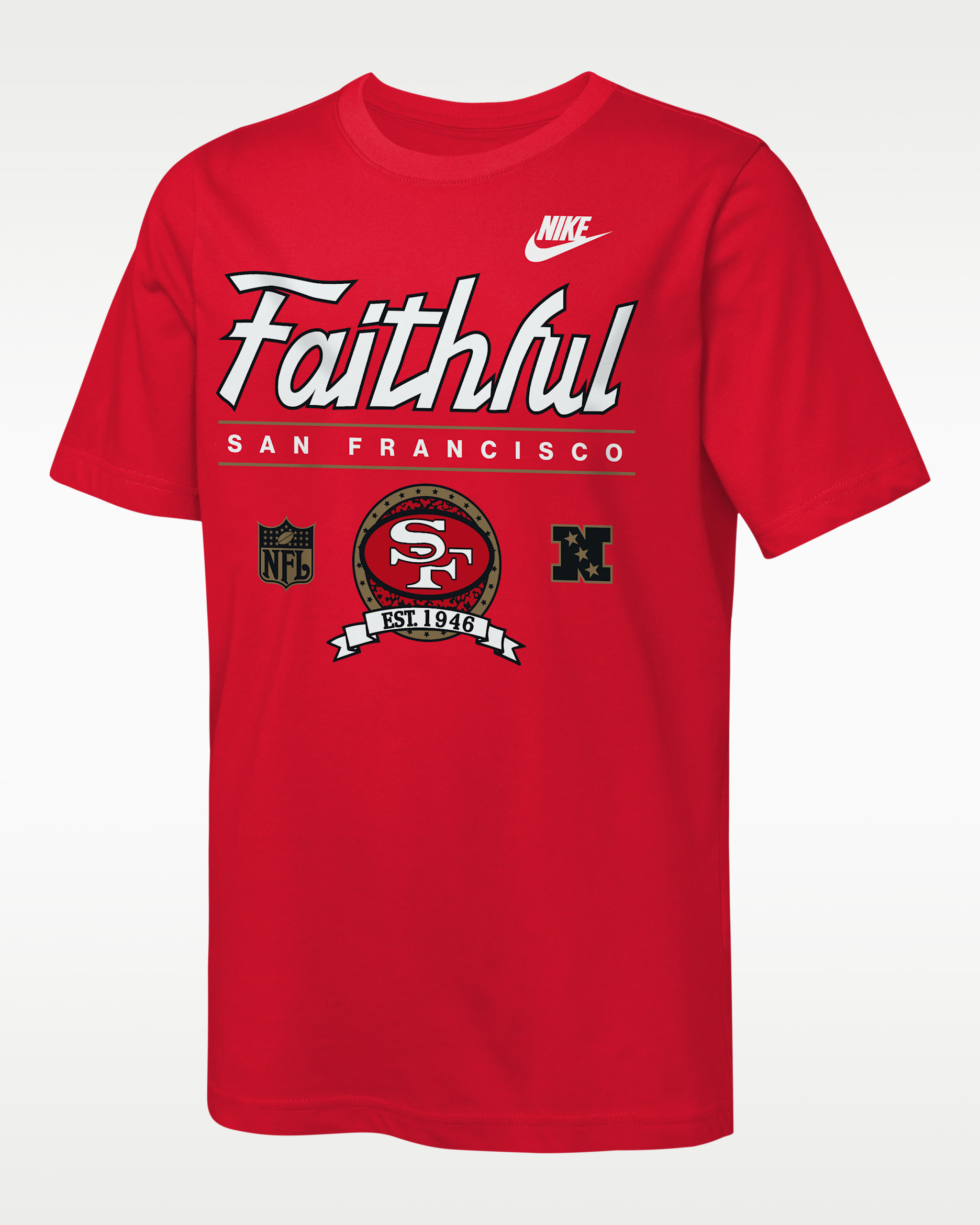 San Francisco 49ers Rewind Hometown Slub Big Kids' Nike Dri-FIT NFL T-Shirt - Red
