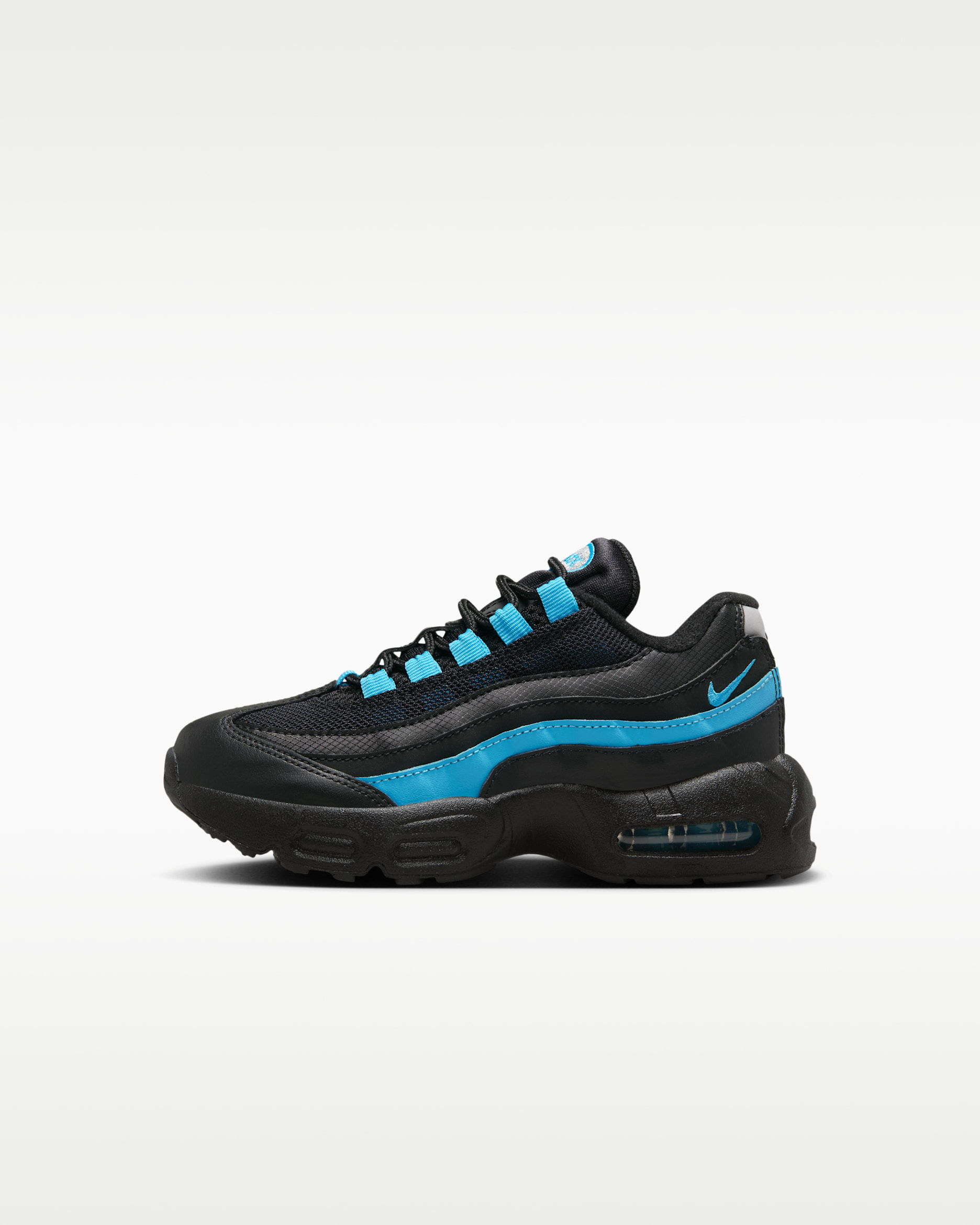 Nike Air Max 95 Recraft Younger Kids' Shoes - Black/Black/Pearl Grey/Baltic Blue