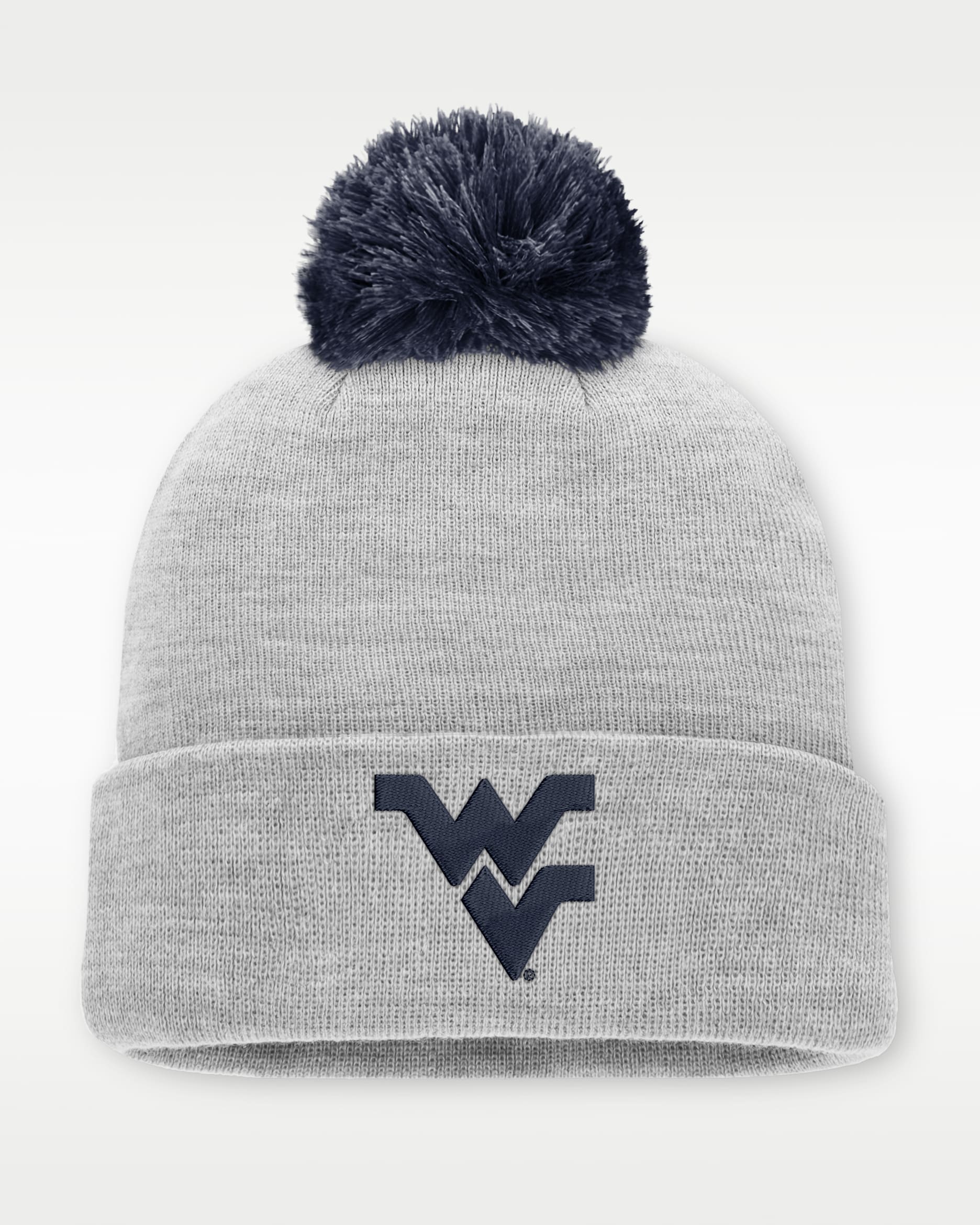 West Virginia Peak Men's Nike College Cuffed Beanie - Grey Heather