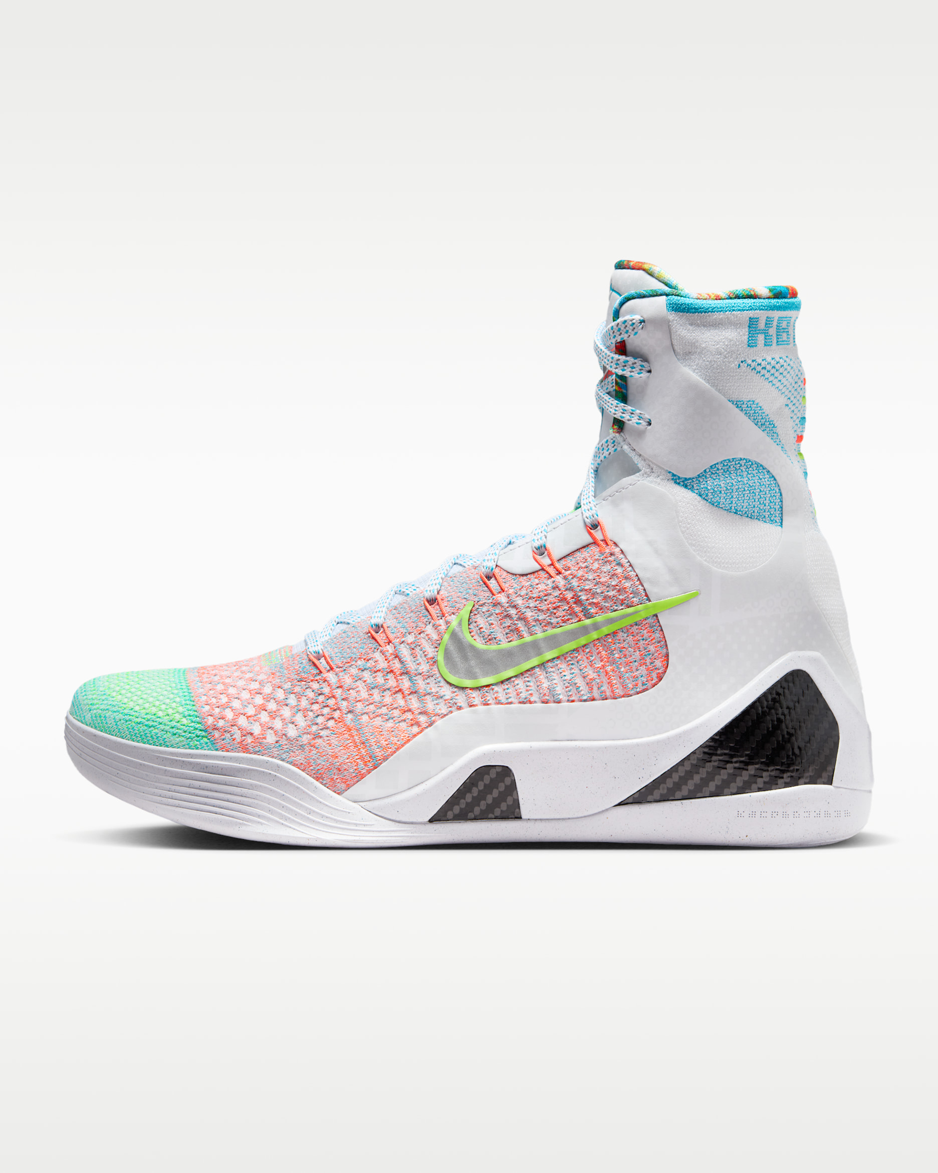 Kobe IX Elite High Protro Basketball Shoes - White/Chlorine Blue/Black/Reflective Silver