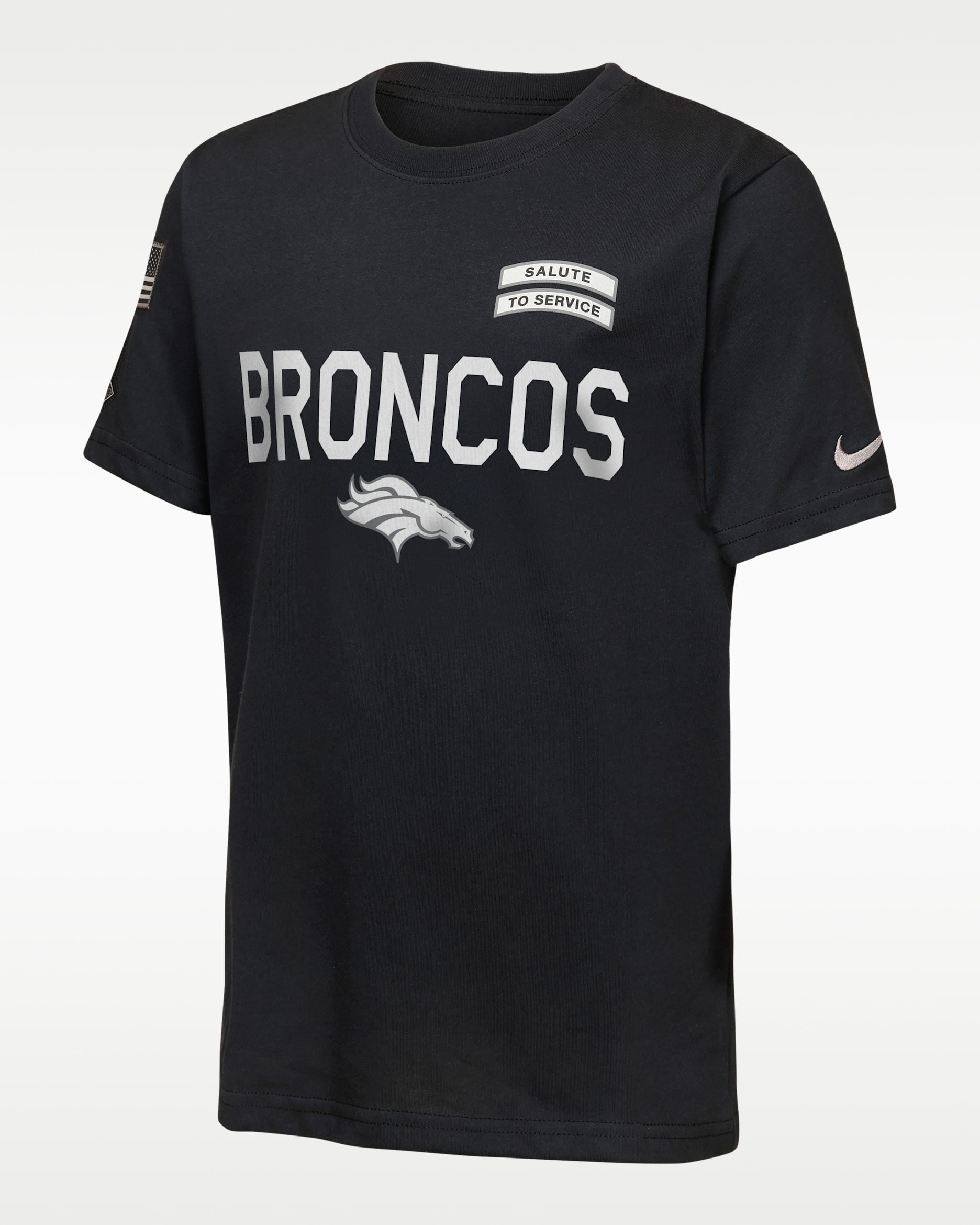Denver Broncos Salute to Service Sideline Big Kids' Nike Dri-FIT NFL T-Shirt - Black