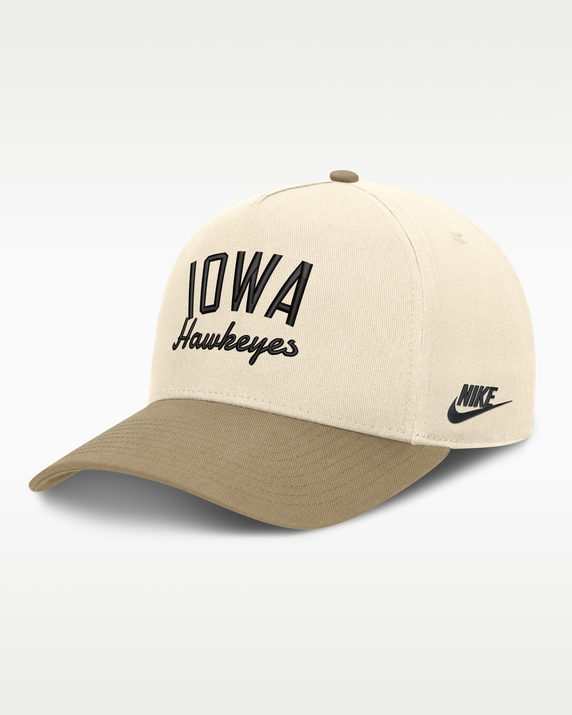 Iowa Legacy Rise Men's Nike College A-Frame Adjustable Hat - Natural/Classic Beige