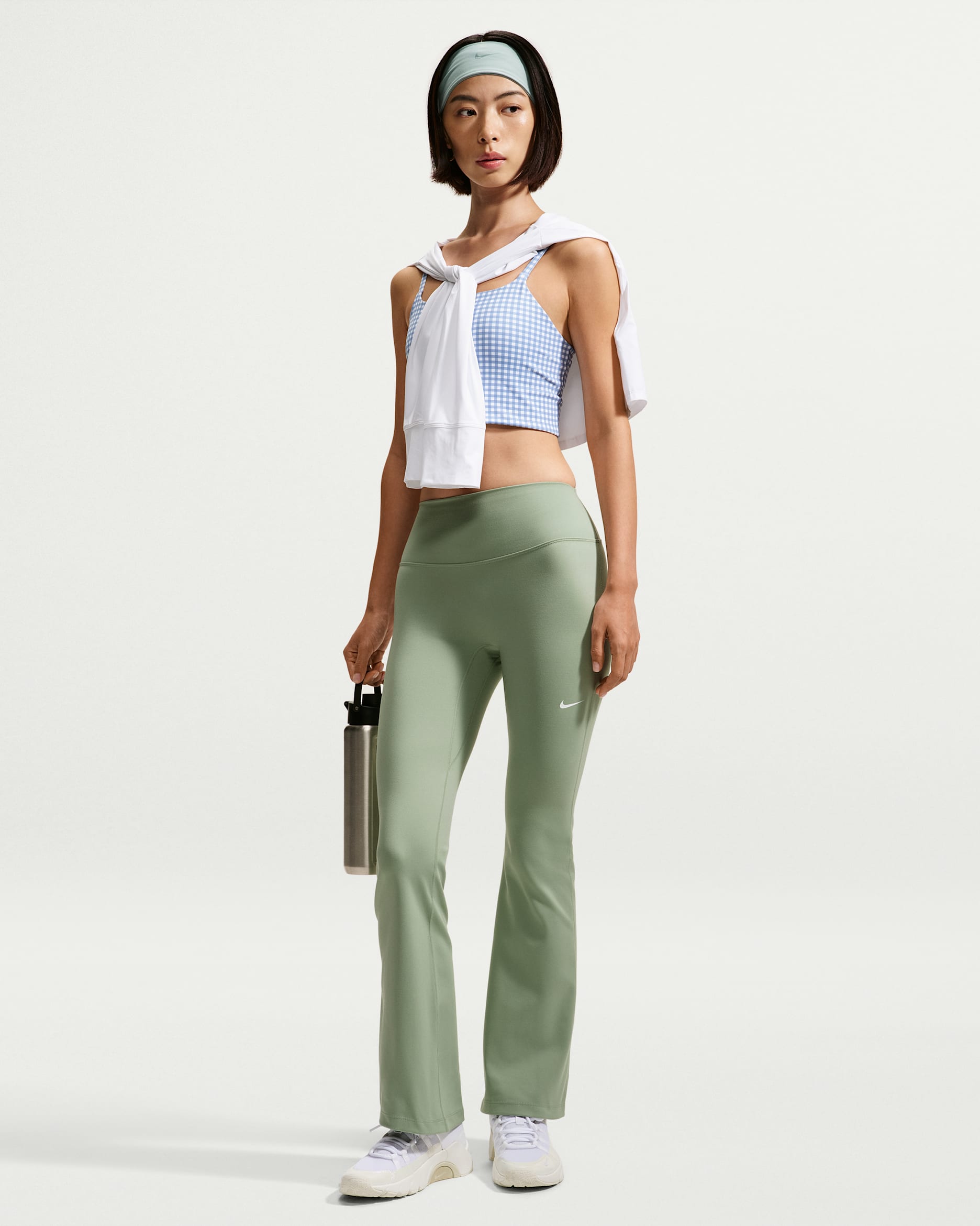 Nike One Women's High-Waisted Flared Leggings - Steam/White