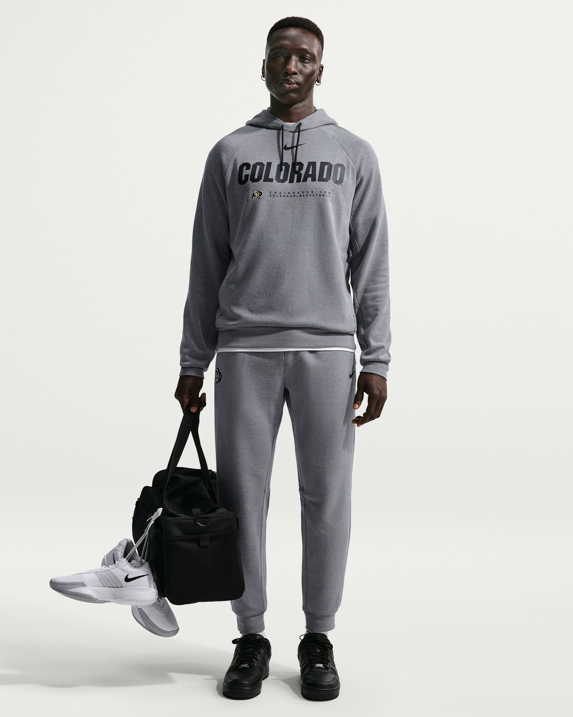 Colorado Buffaloes Nike NCAA Men's Basketball Fleece Pants - Dark Grey Heather/Black