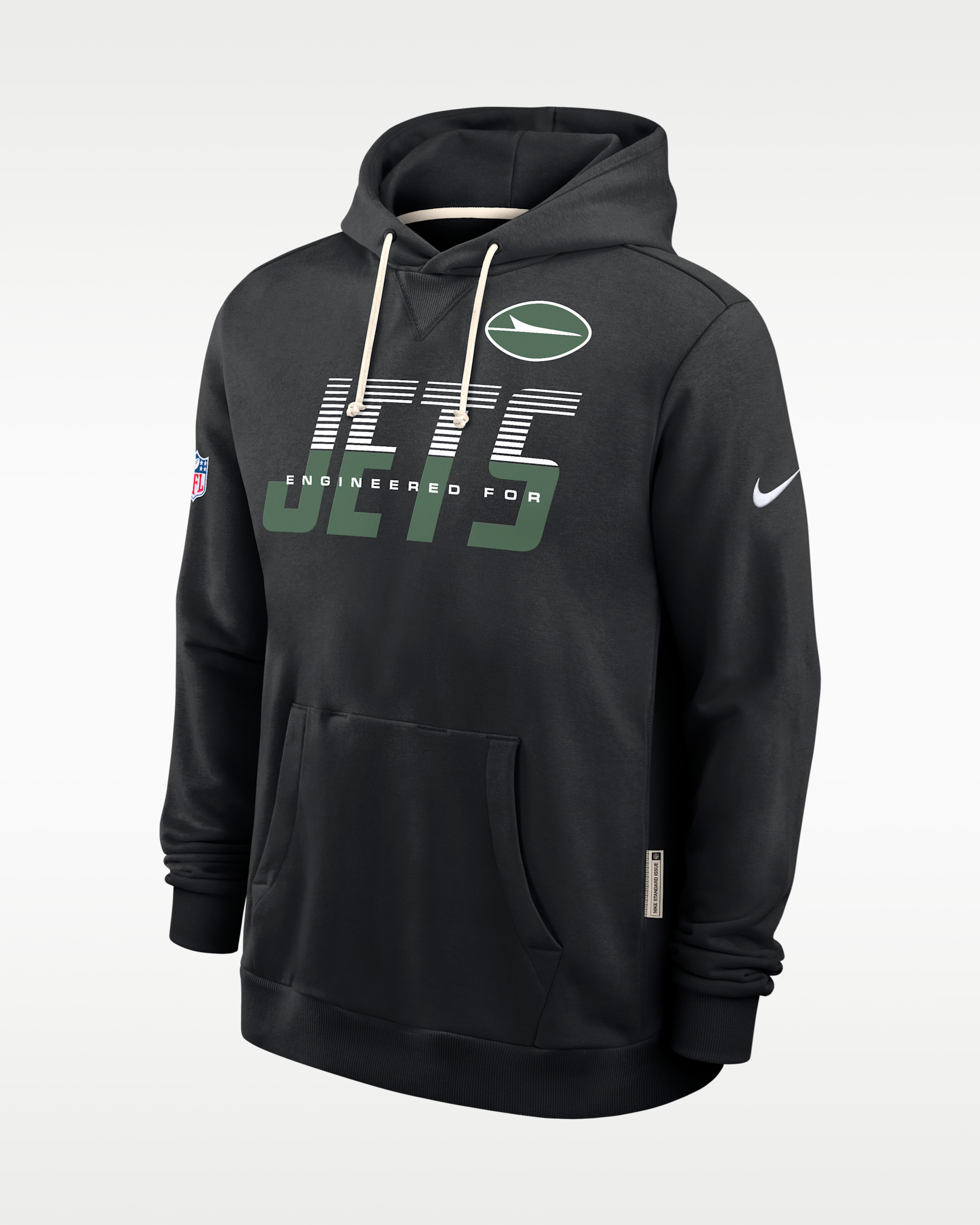 Sudadera con gorro sin cierre Nike Dri-FIT de la NFL para hombre New York Jets Sideline Standard Issue - Negro