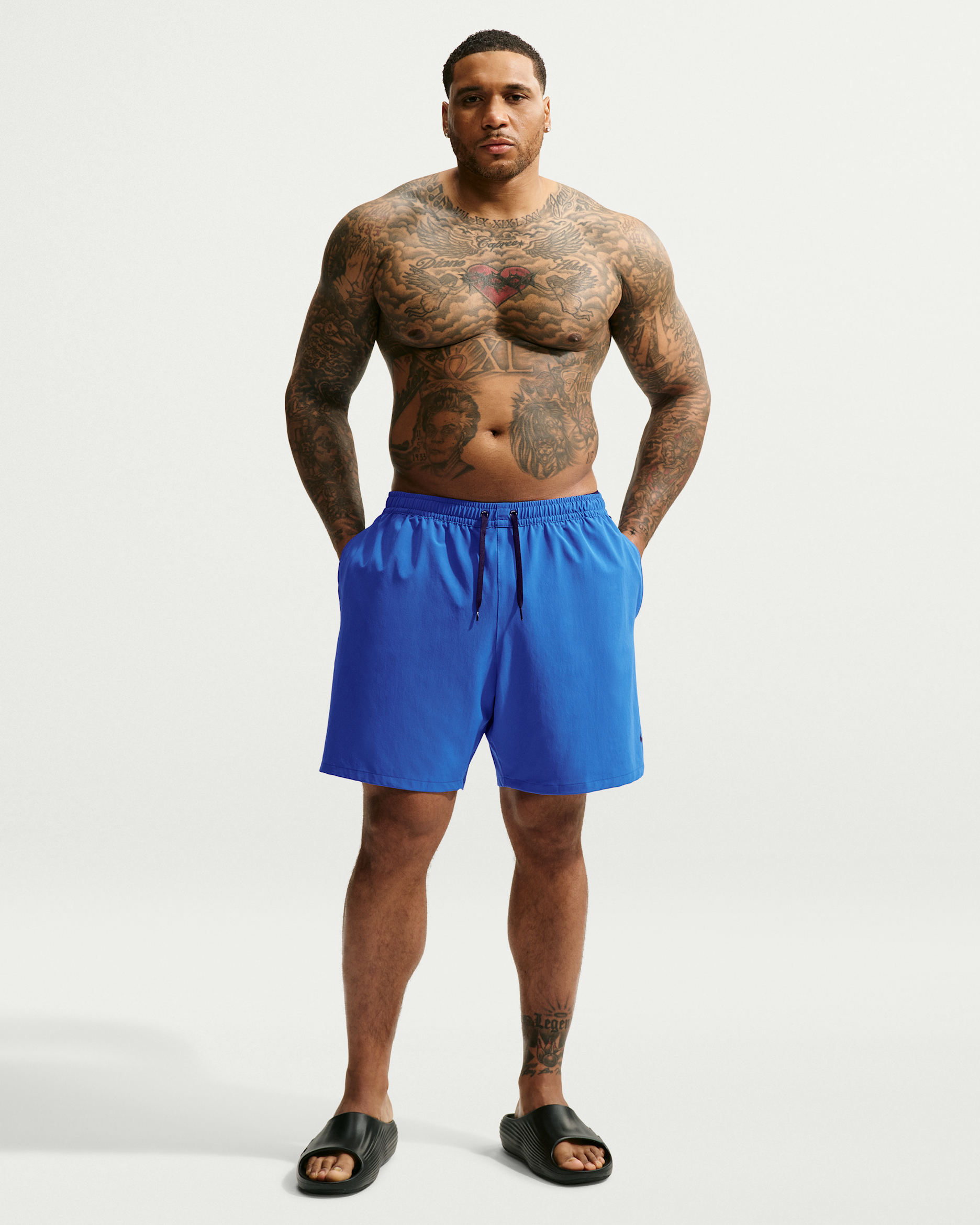 Shorts de playa o alberca de 18 cm con forro de ropa interior para hombre (personas altas y tallas grandes) Nike Swim Contend Essential - Royal juego