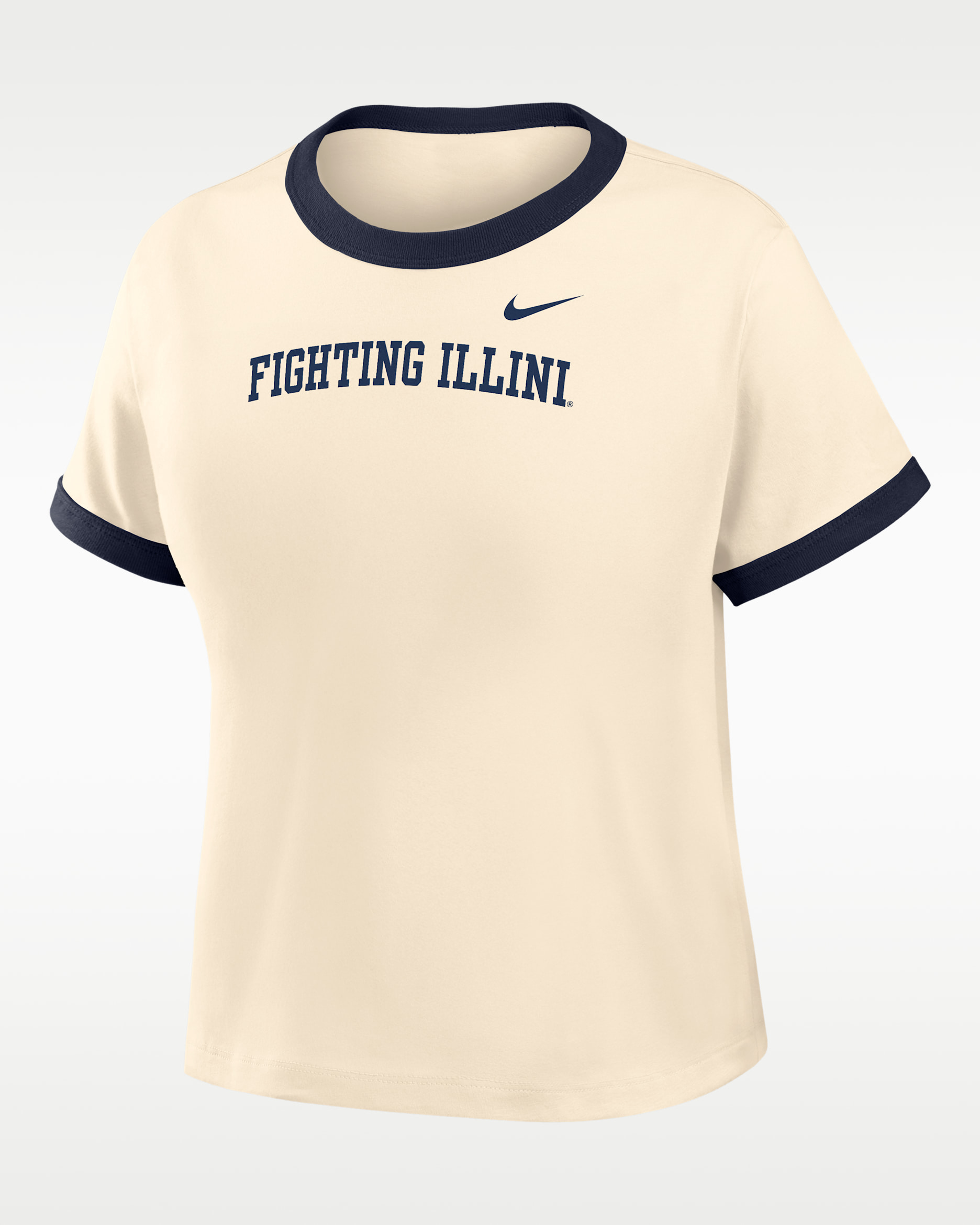 Nike College (Illinois Women's Ringer T-Shirt - Natural/College Navy