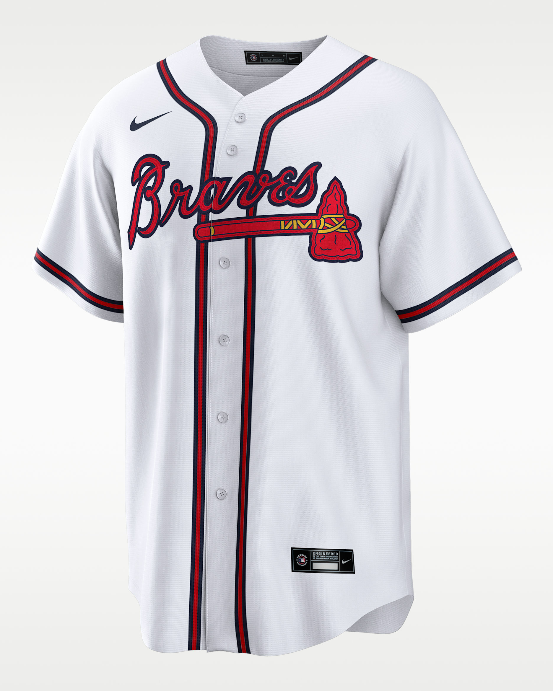 Jersey Nike de la MLB Replica para hombre Spencer Strider Atlanta Braves - Blanco