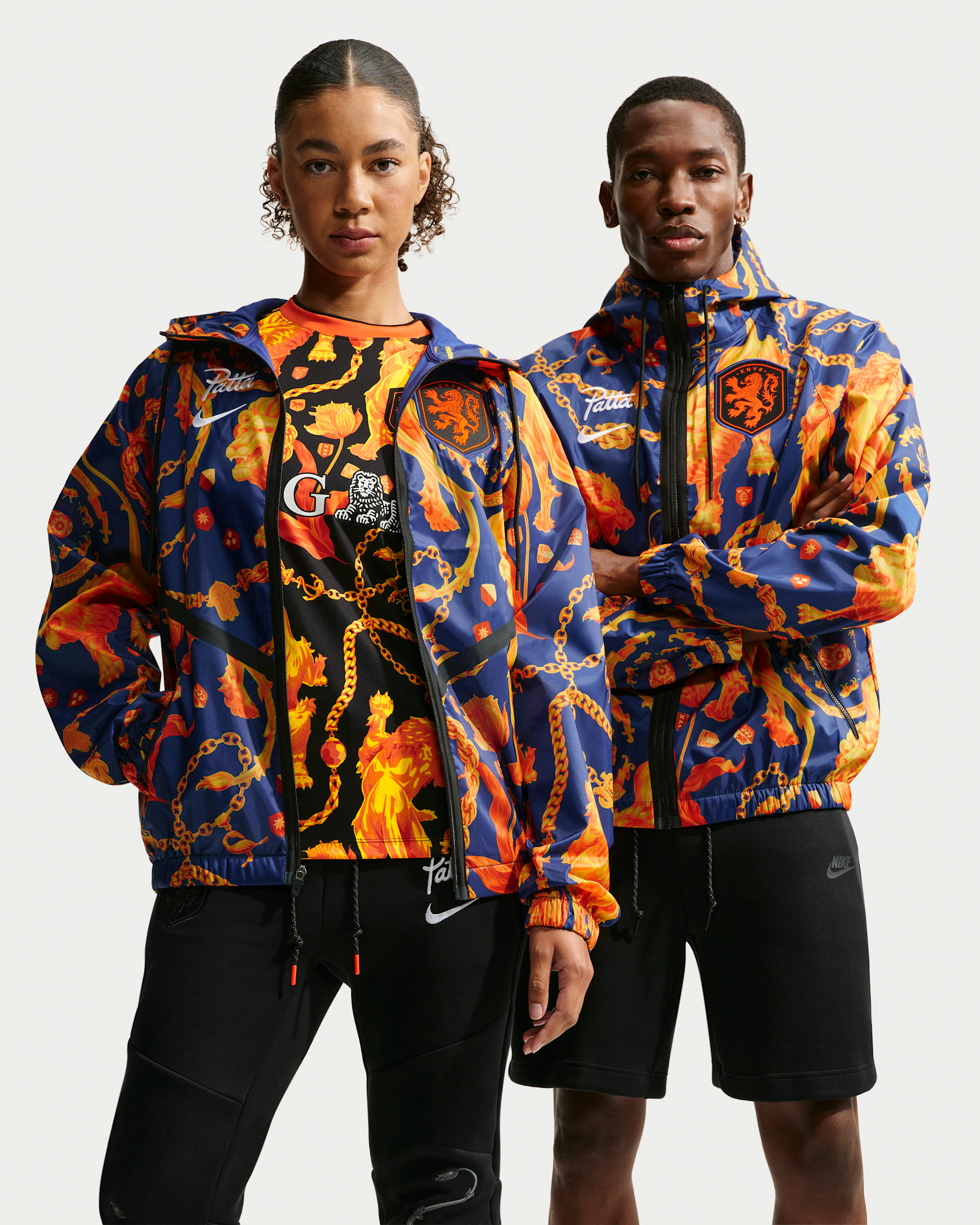 Netherlands x Patta Men's Anthem Jacket - Deep Royal Blue/White