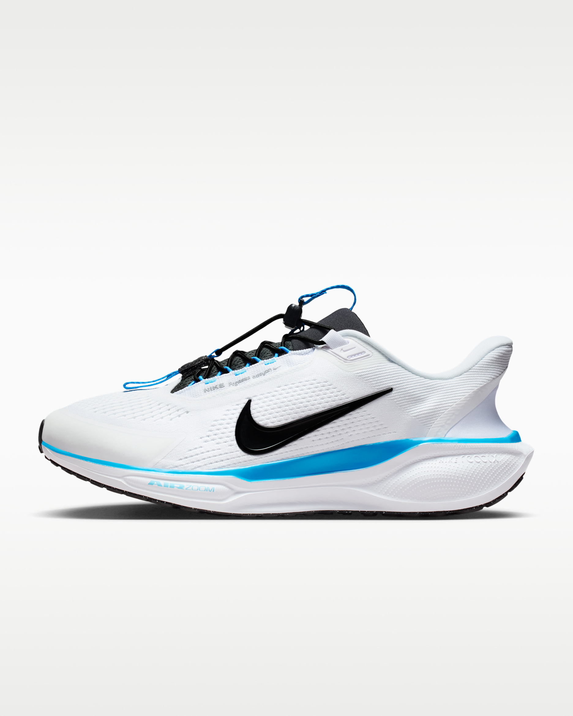 Nike Pegasus EasyOn Men's Road Running Shoes - White/Black/Blue Hero/Metallic Silver