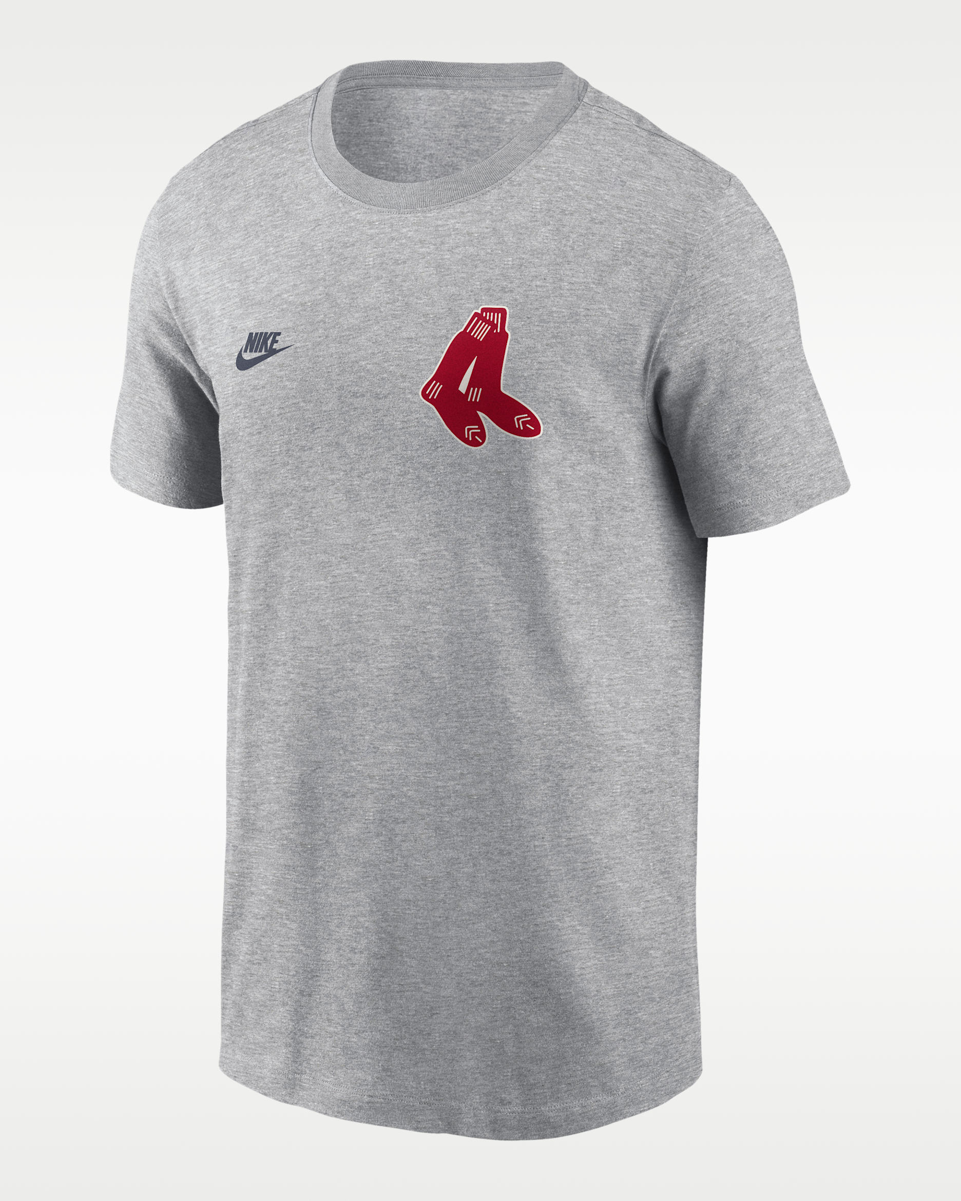Boston Red Sox Cooperstown 2-Hit Large Logo Men's Nike MLB T-Shirt - Charcoal Heather