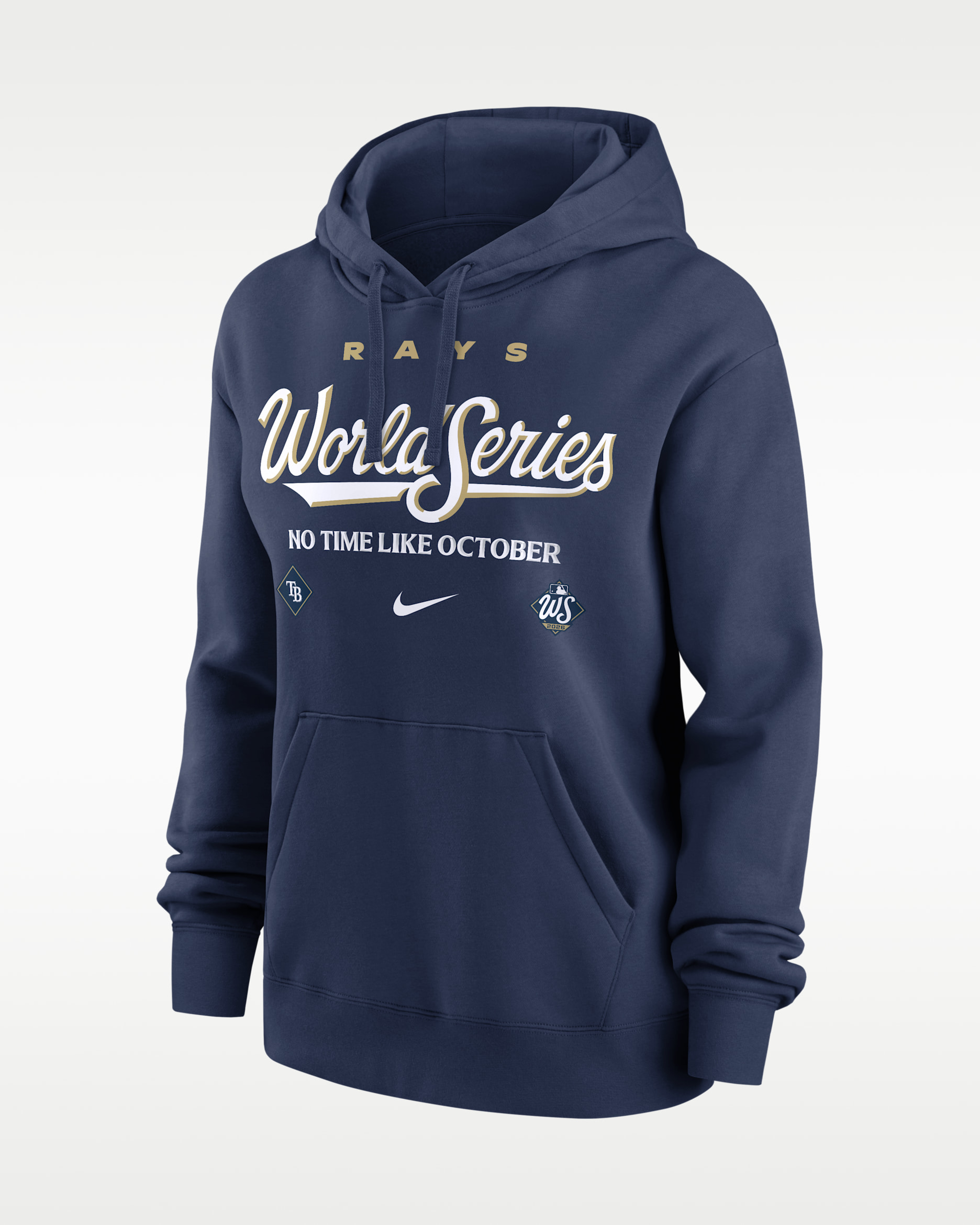 Sudadera con gorro sin cierre Nike de la MLB para mujer de los Tampa Bay Rays 2026 World Series Participant Authentic Collection - Azul marino