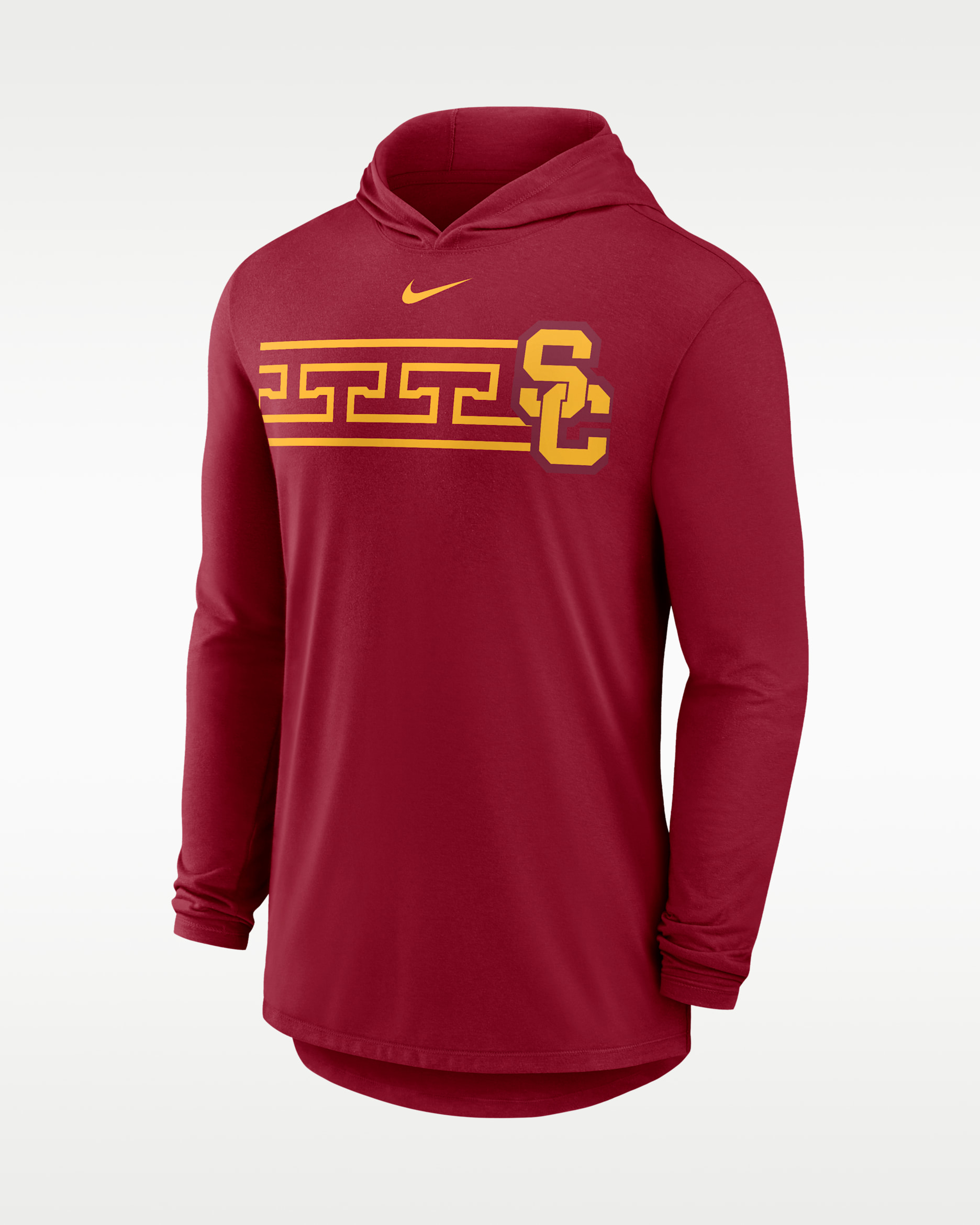 Playera con gorro de manga larga universitaria Nike Dri-FIT para hombre USC Primetime Pattern - Rojo cardenal