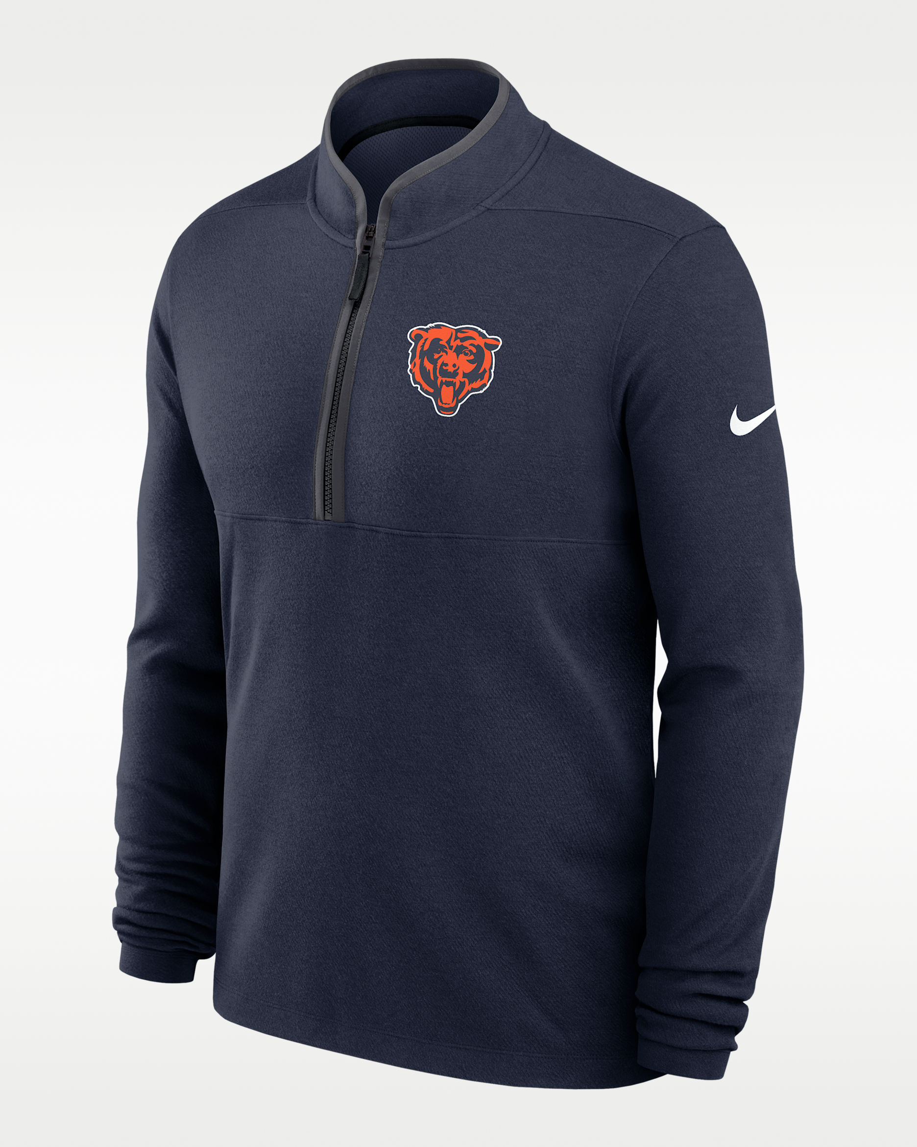 Chicago Bears Logo Victory Men's Nike Dri-FIT NFL 1/2-Zip Long-Sleeve Top - Navy