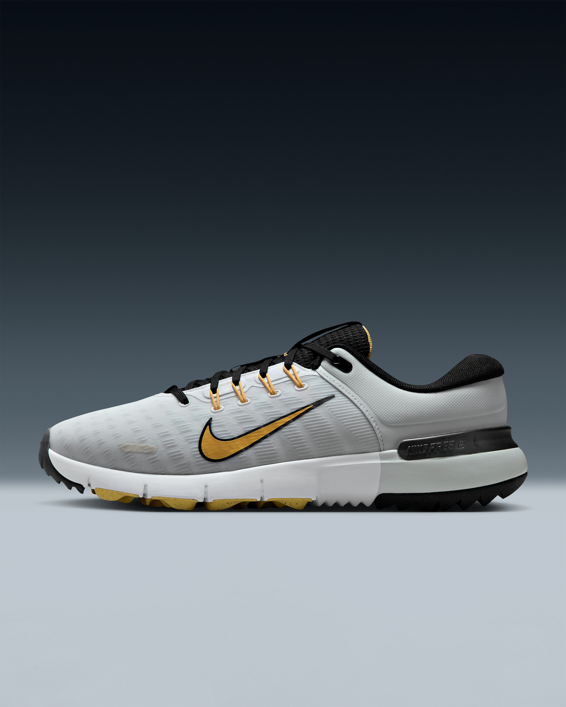 Nike Free Golf NN Golf Shoes - White/Black/Pure Platinum/Topaz Gold