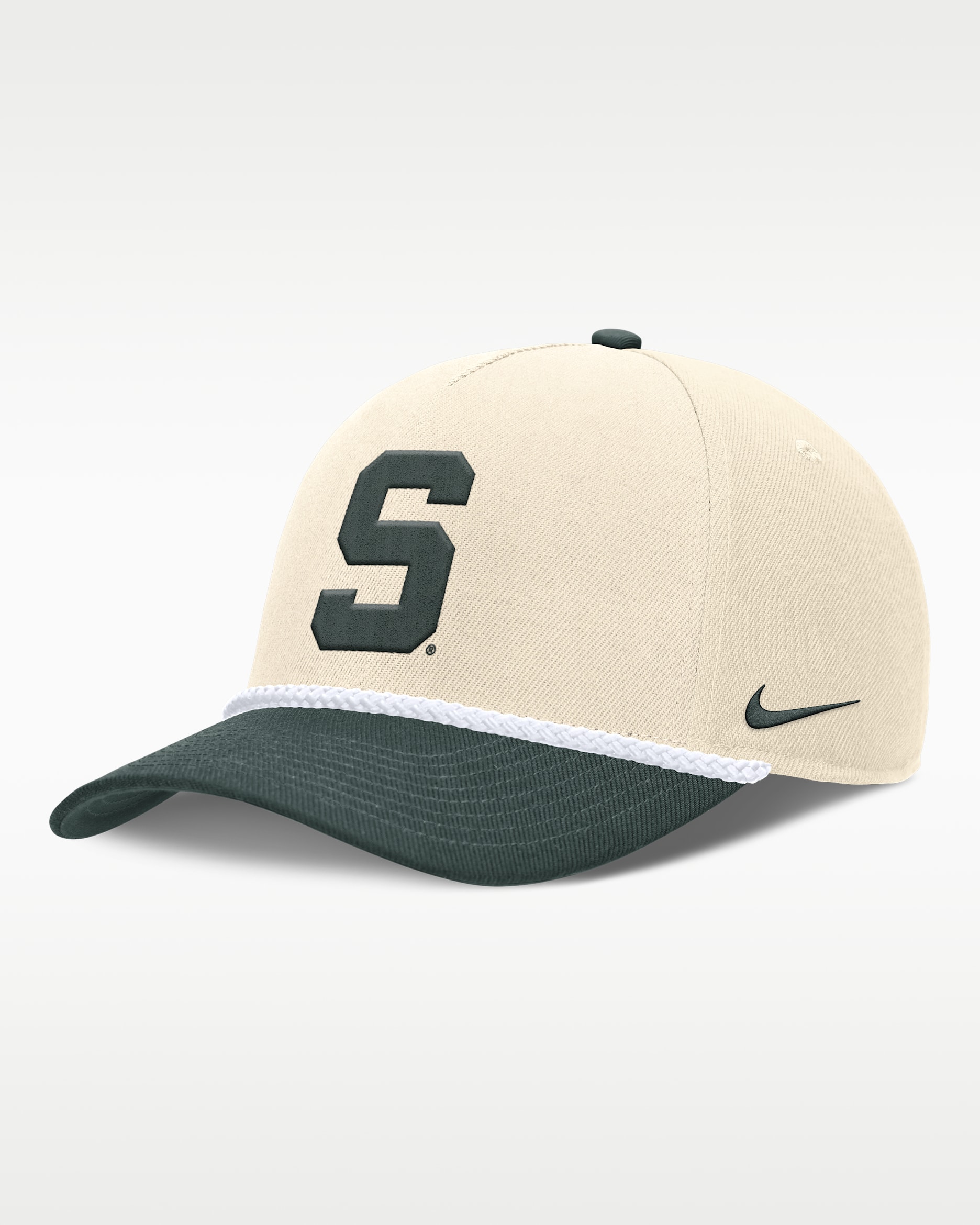 Michigan State Primetime Rope 2-Tone Rise Men's Nike College Adjustable Hat - Natural
