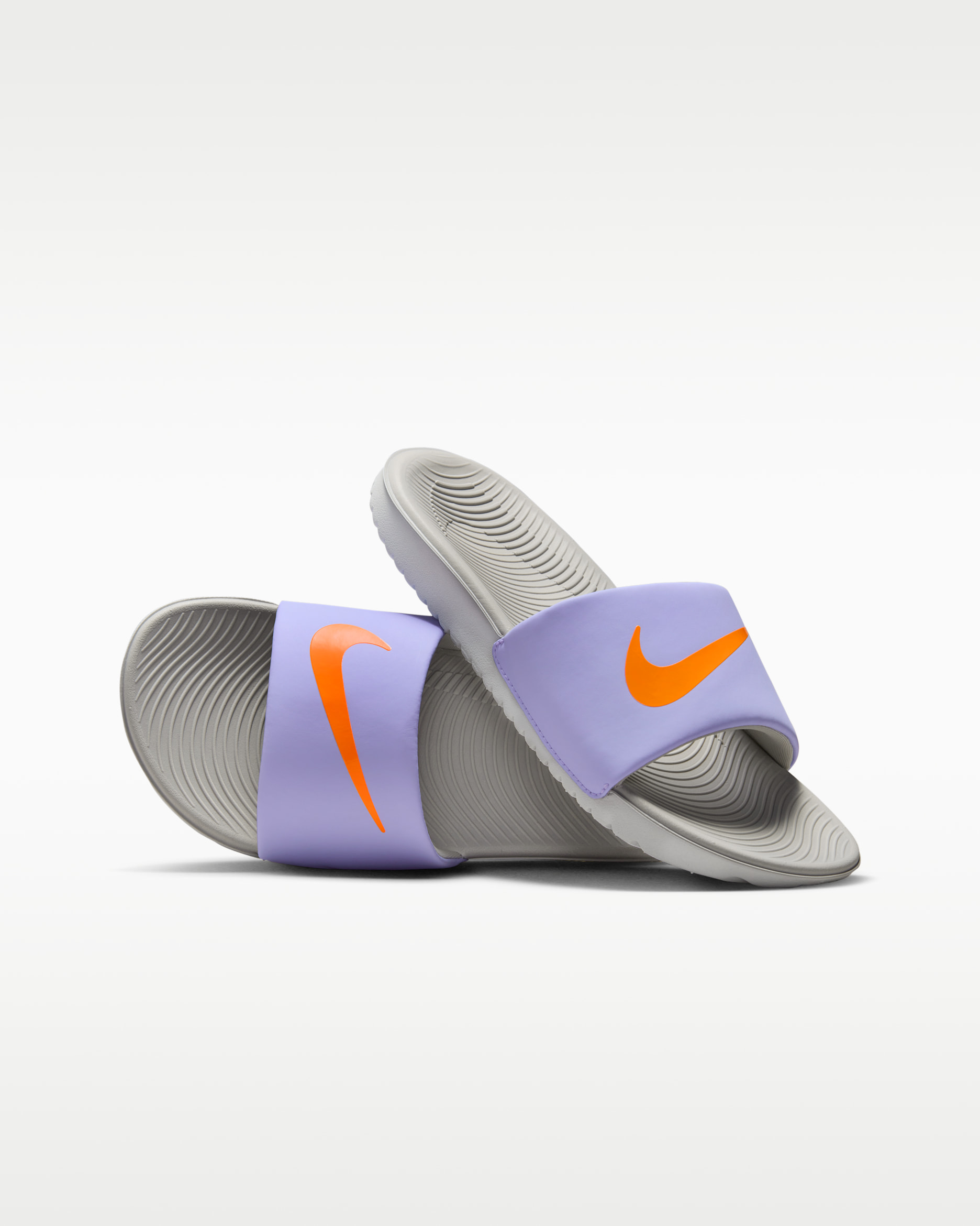 Nike Kawa Younger/Older Kids' Slides - Purple Pulse/Light Iron Ore/Photon Dust/Total Orange