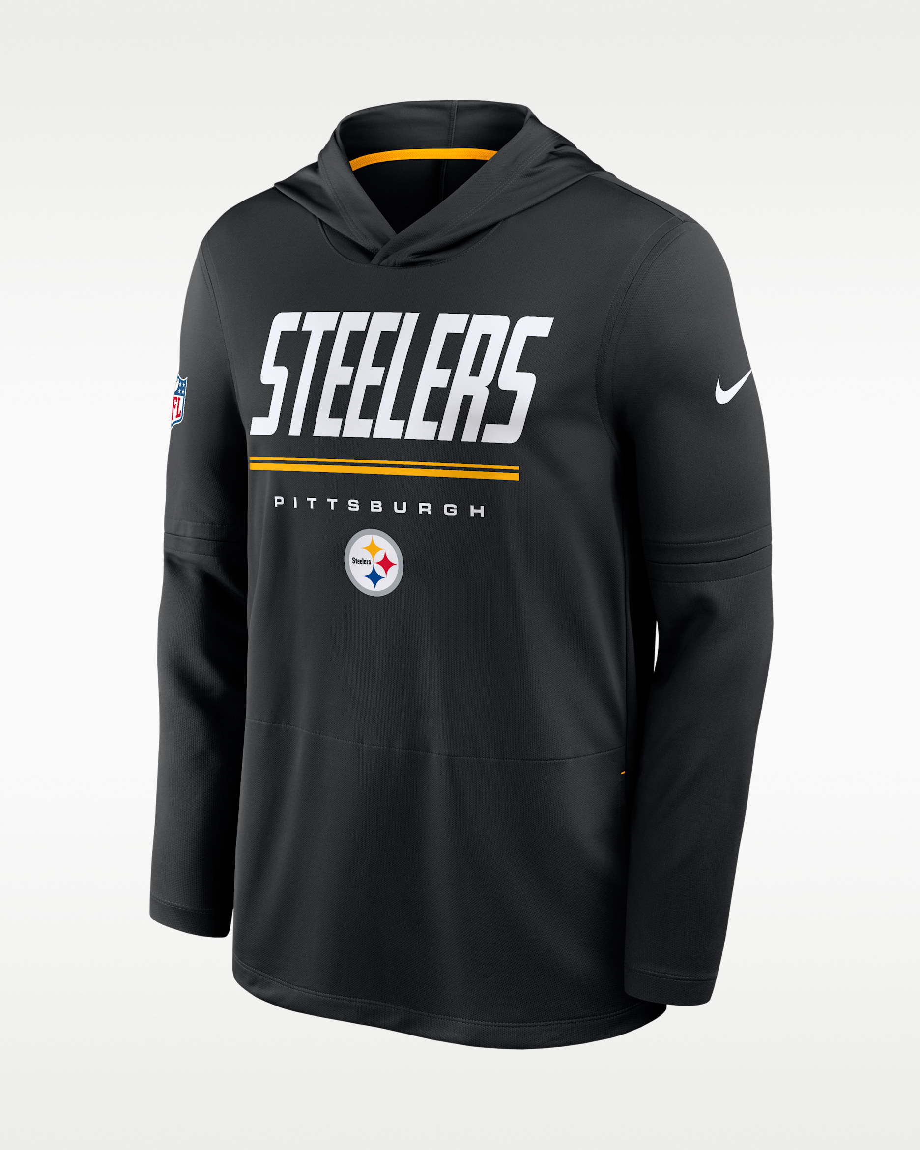 Pittsburgh Steelers Sideline Men's Nike Dri-FIT NFL Long-Sleeve Hooded Top - Black