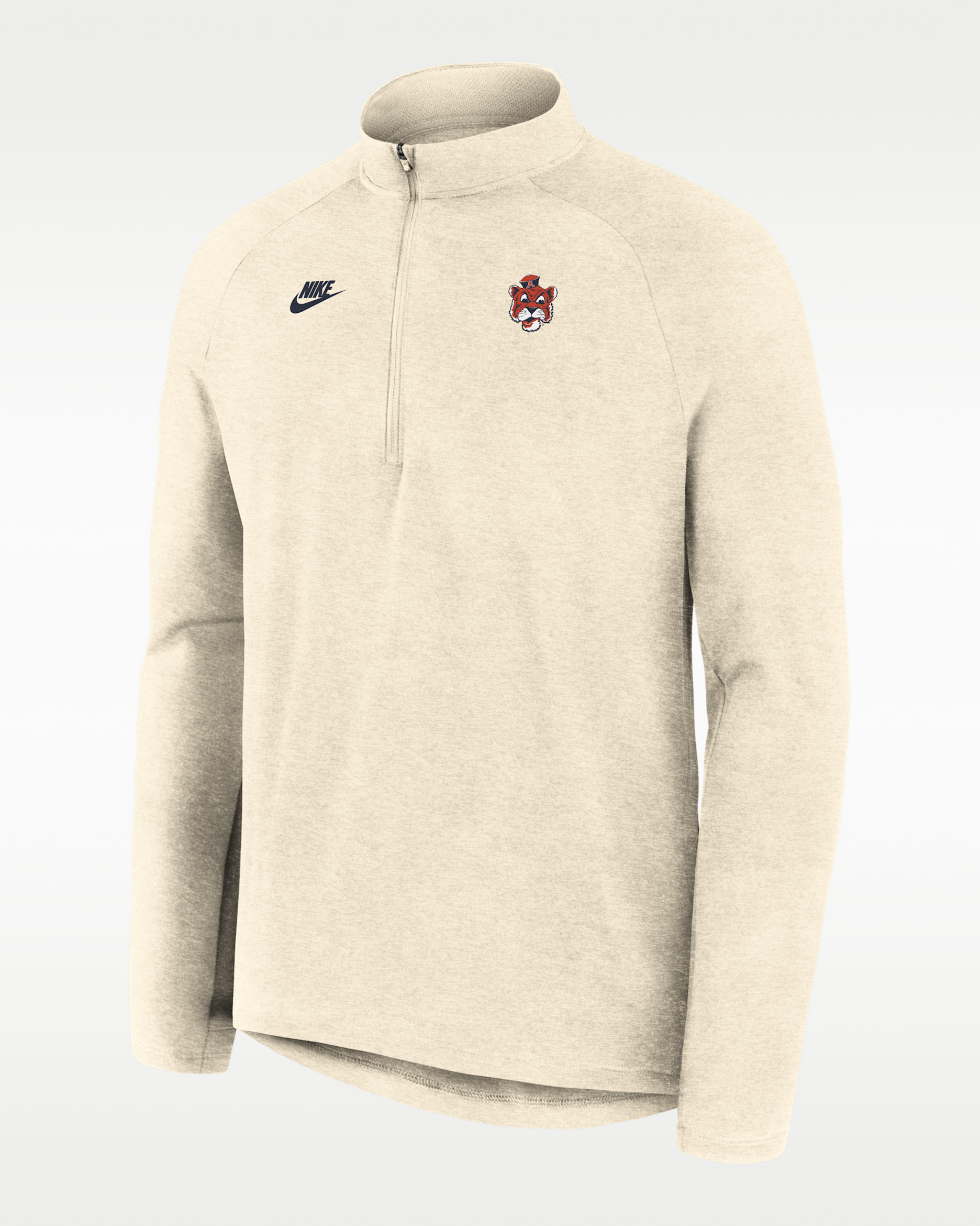Auburn Legacy Stride Men's Nike Dri-FIT College 1/2-Zip Long-Sleeve Top - Cream