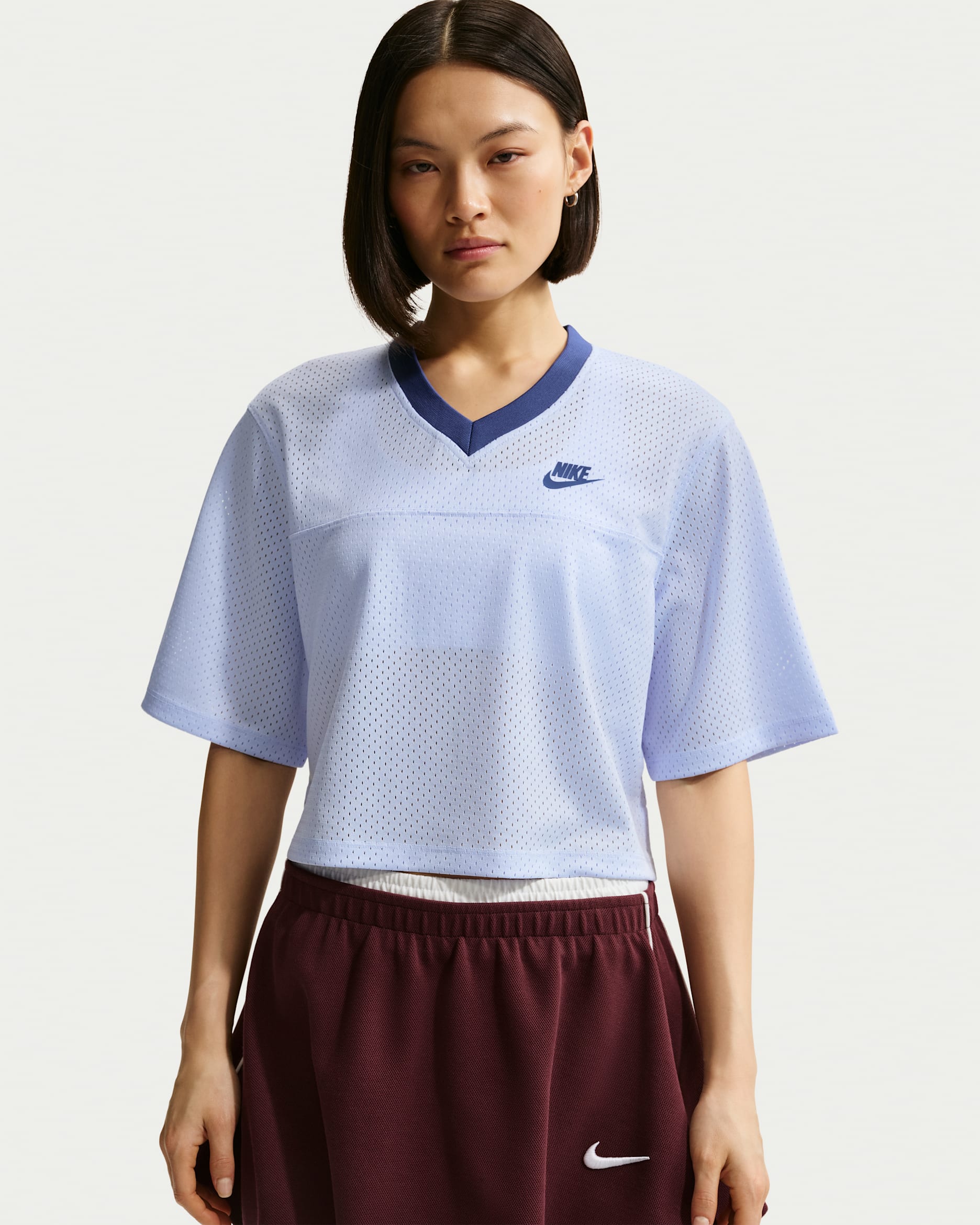 Nike Sportswear 女款寬版經典短版網布球衣 - Hydrogen Blue/Mystic Navy/Mystic Navy