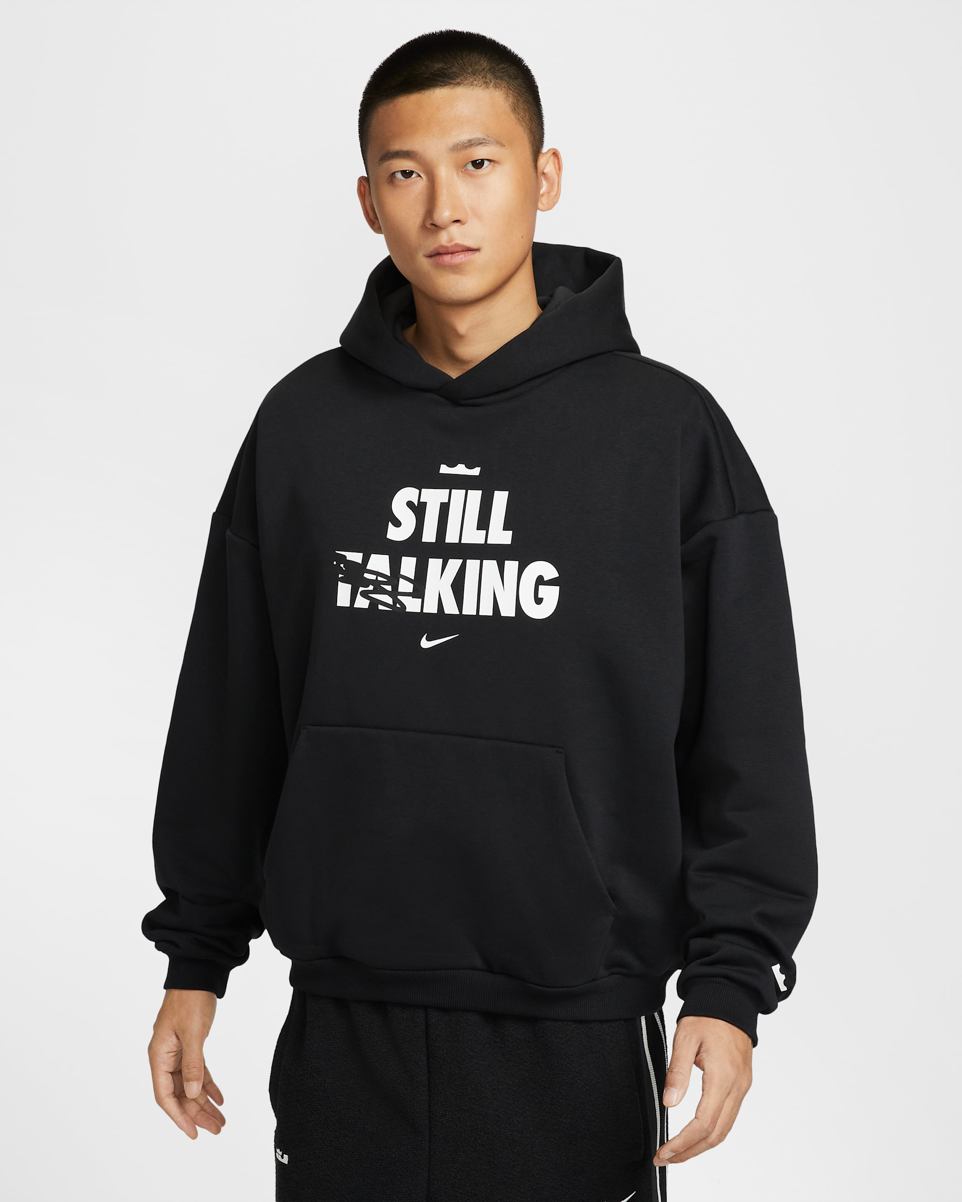 LeBron 'Shut Up and Dribble' Men's Nike Therma-FIT Brushed Pullover Basketball Hoodie - Black