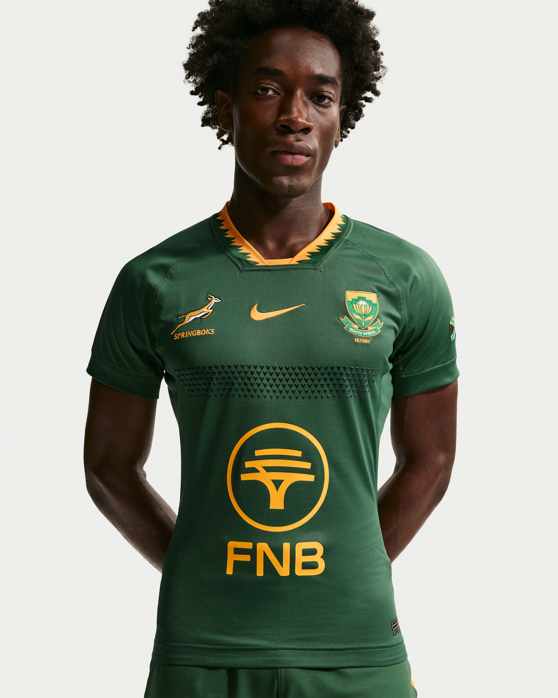 Rugbytröja Springboks 2026/27 Match Authentic för män (hemmaställ) - Gorge Green/University Gold/University Gold