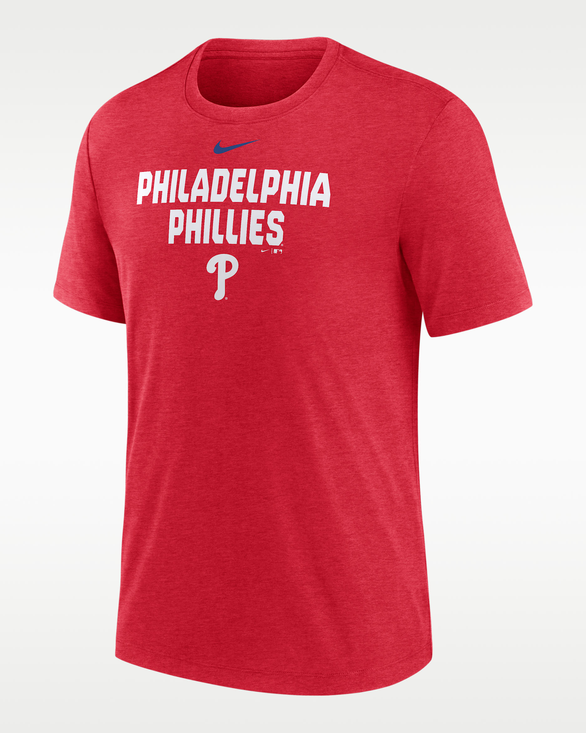 Philadelphia Phillies Stacked Men's Nike MLB T-Shirt - Red Heather