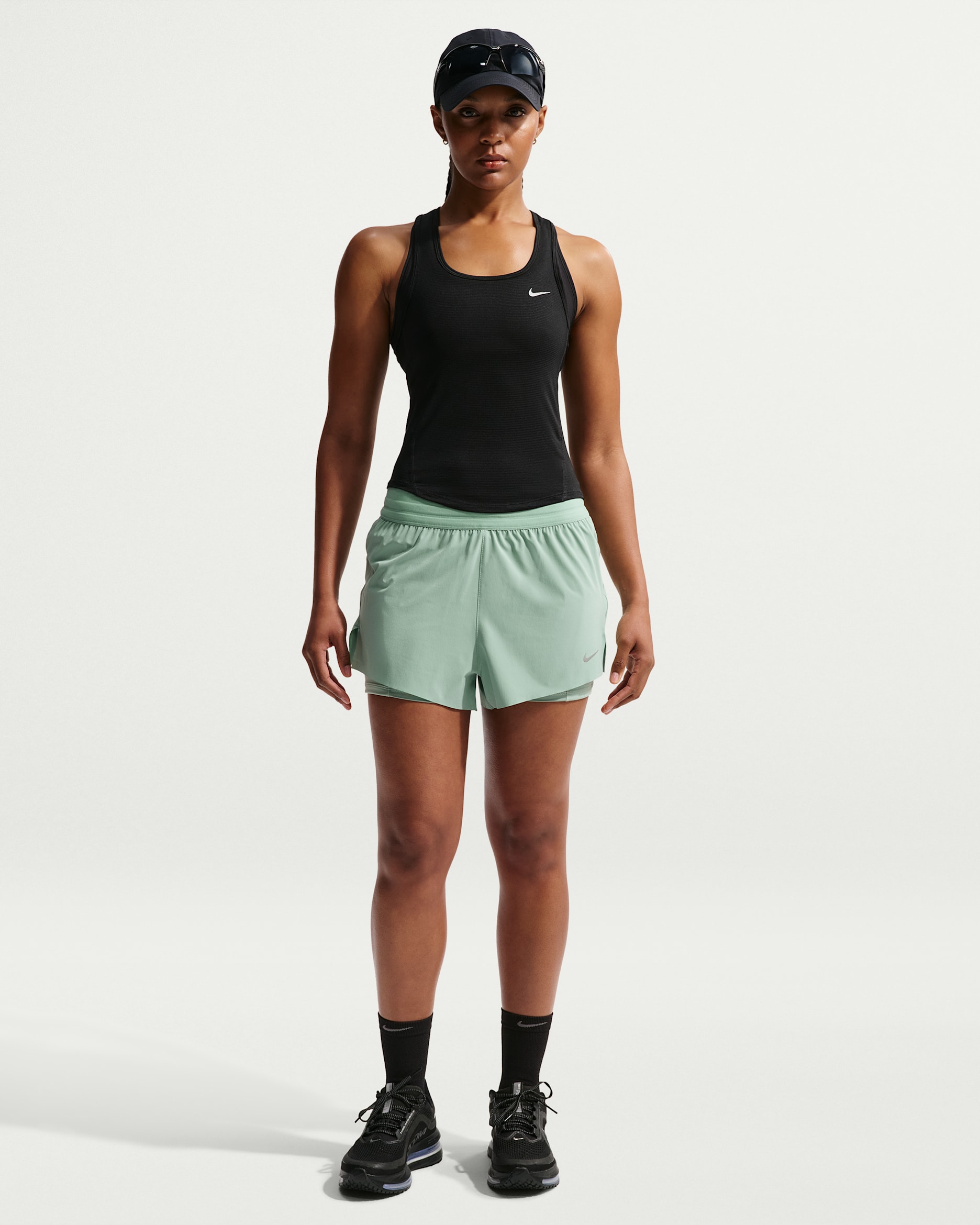 Nike Swift Women's Dri-FIT Mid-Rise 2-in-1 Running Shorts - Steam/Steam